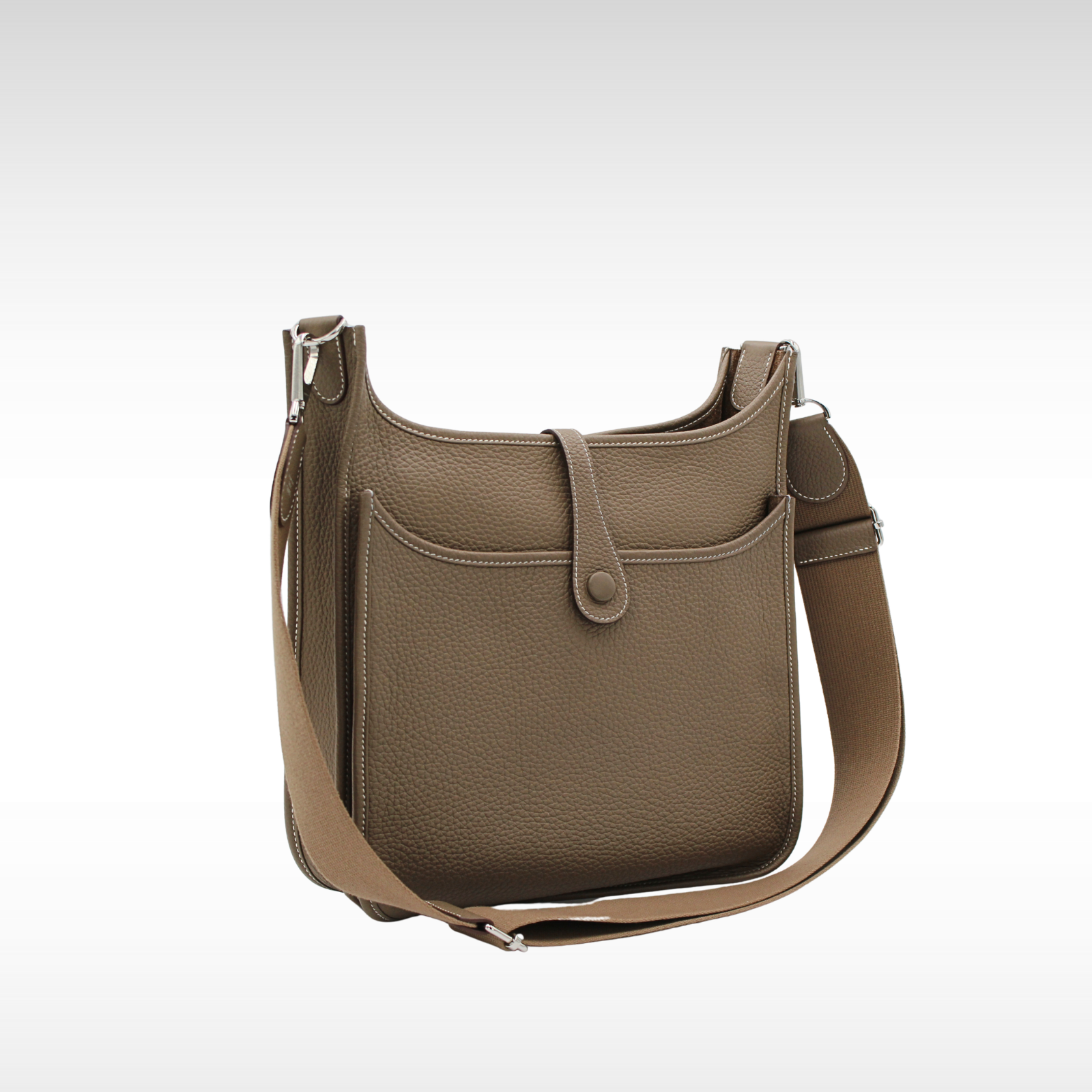 Evelyne 3 PM Taurillon Clemence Etoupe Crossbody Bag