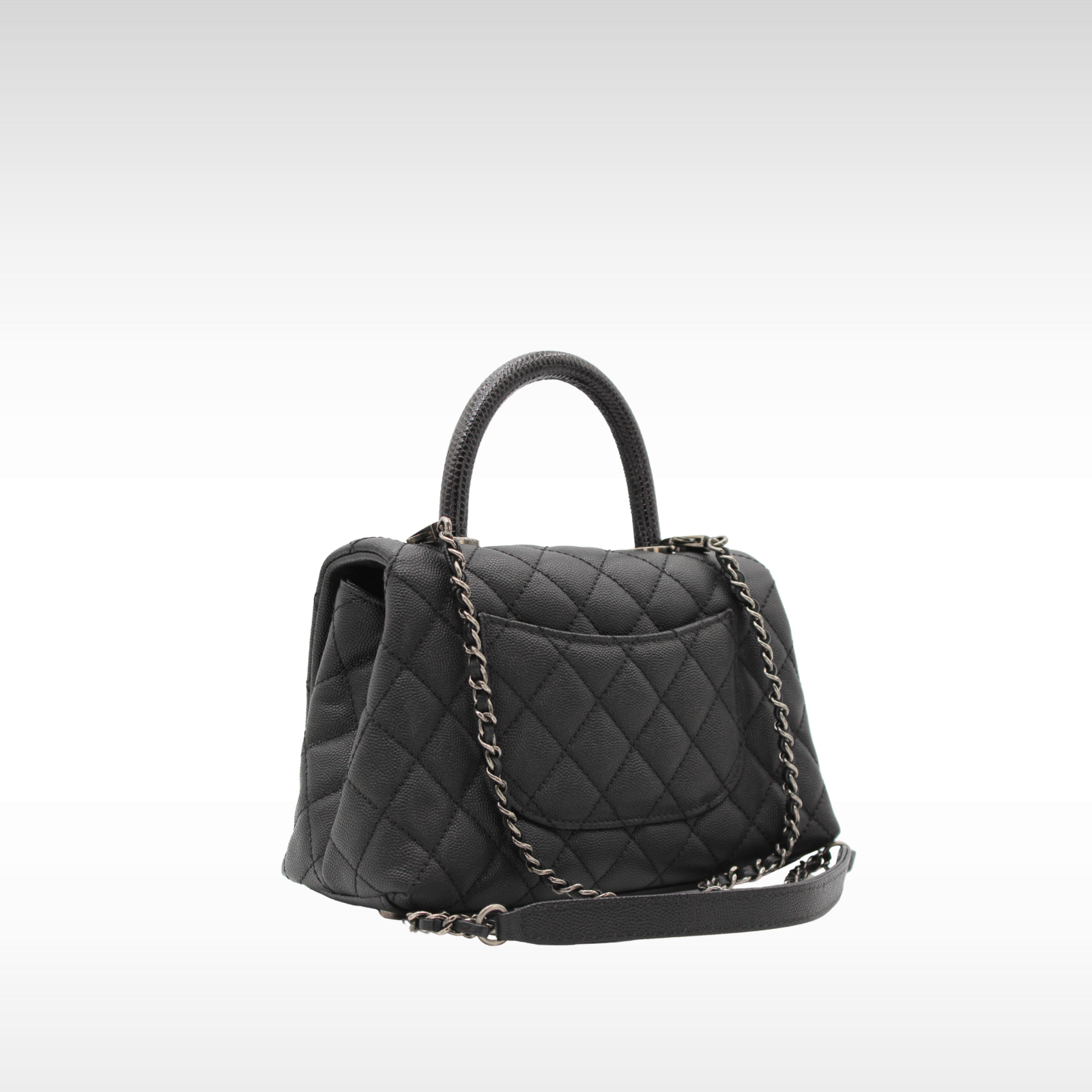 Coco Handle Small Caviar Black Handbag