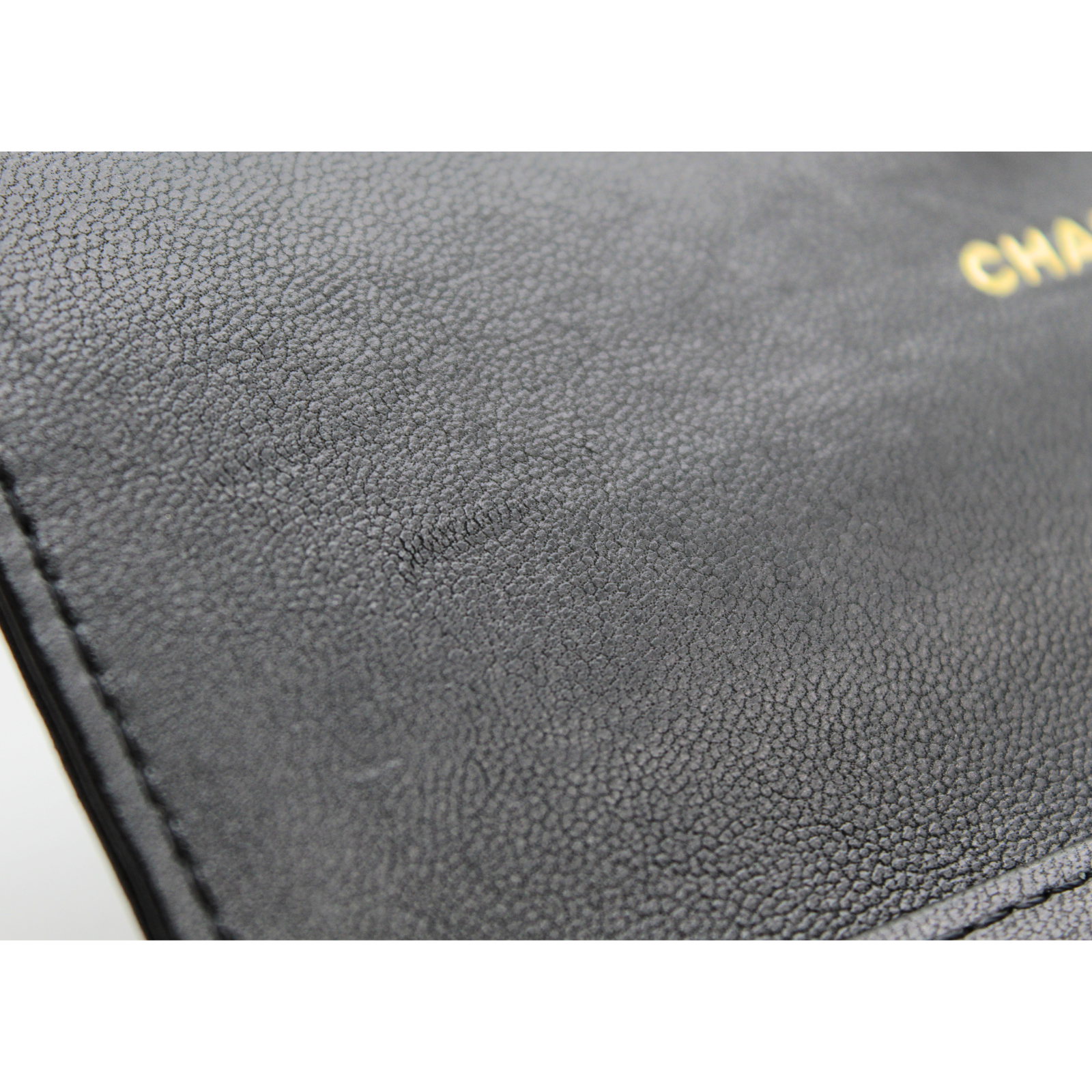 Ribbon Chain Lamb Black Wallet on Chain