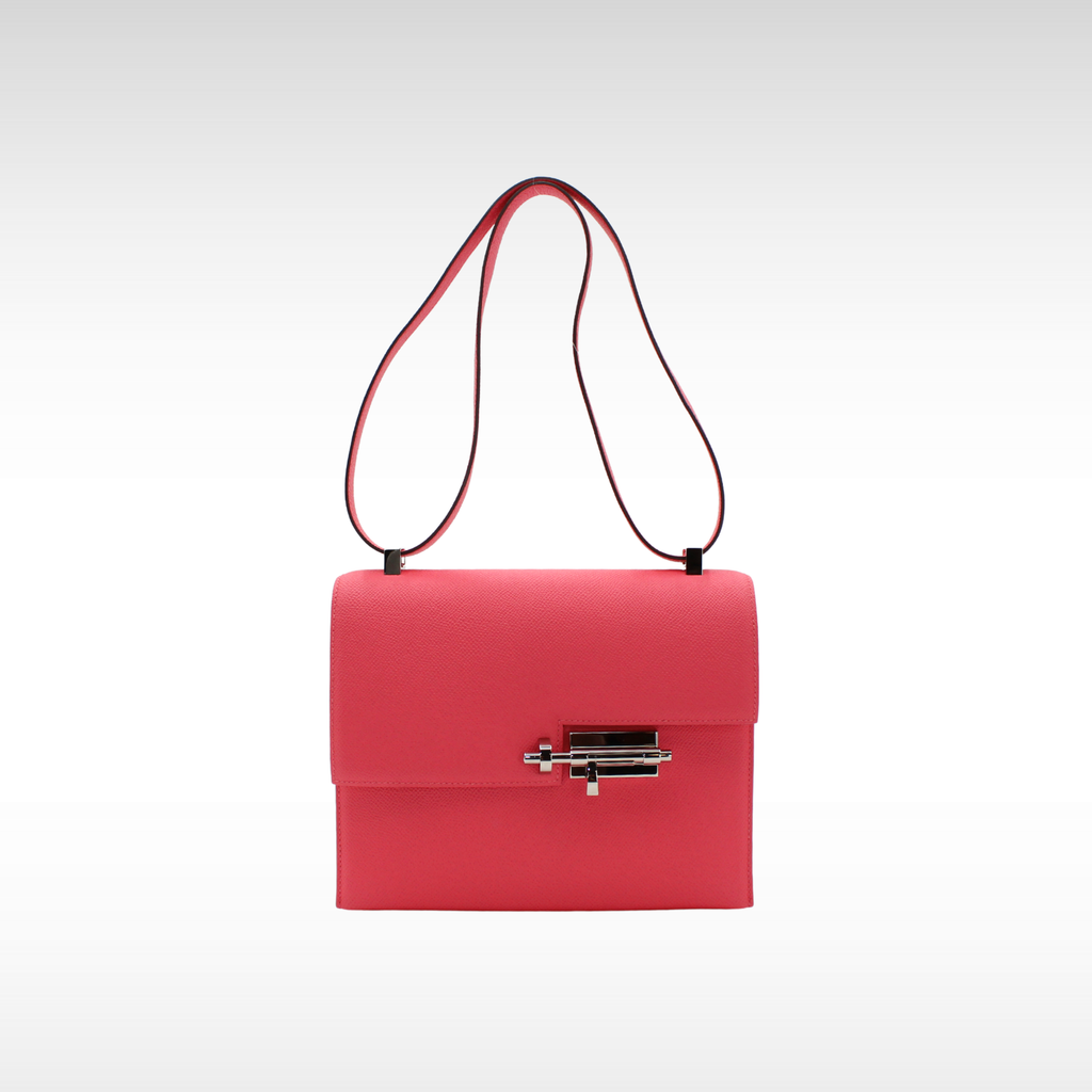 Verrou 21 Epsom Rose Azalee Shoulder Bag