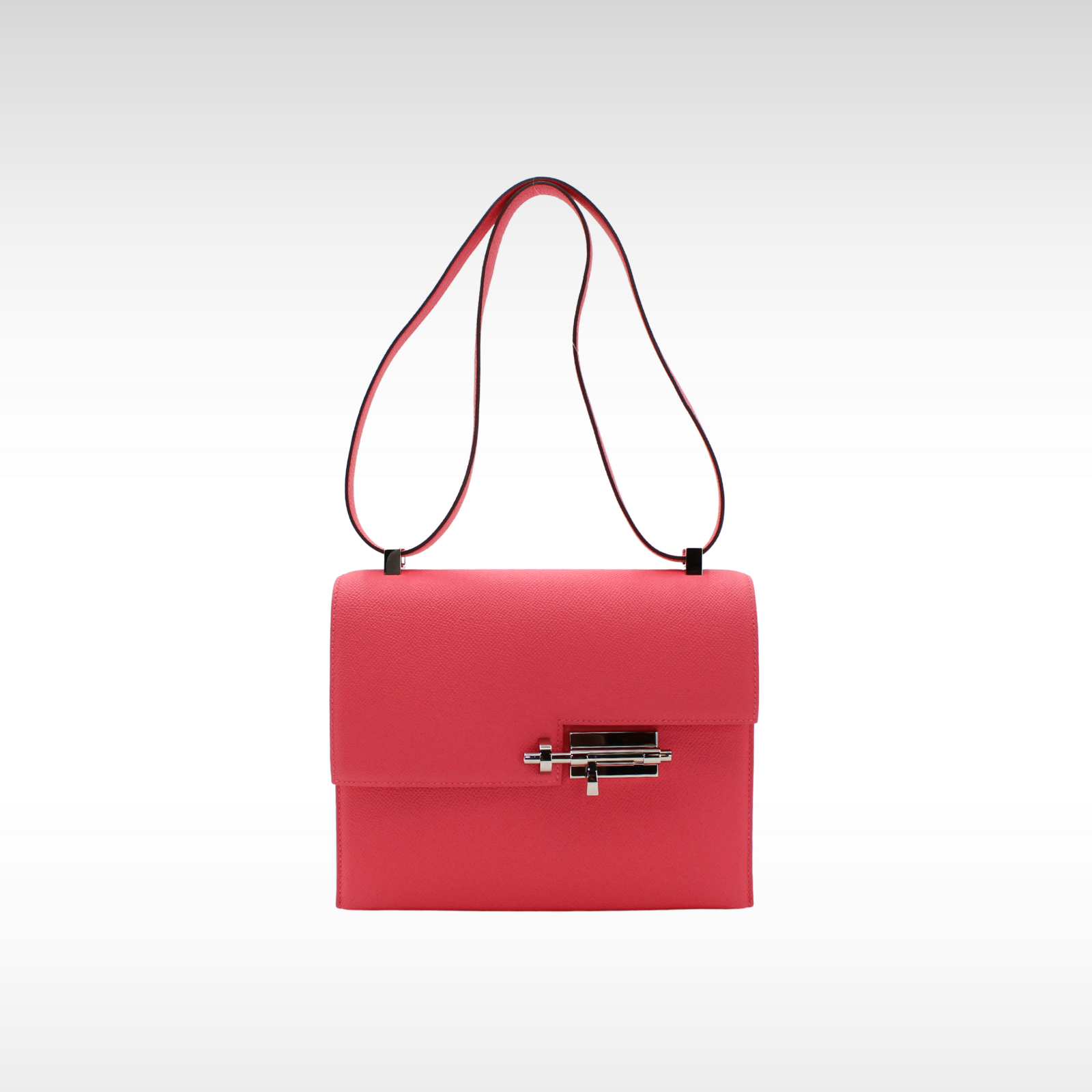 Verrou 21 Epsom Rose Azalee Shoulder Bag