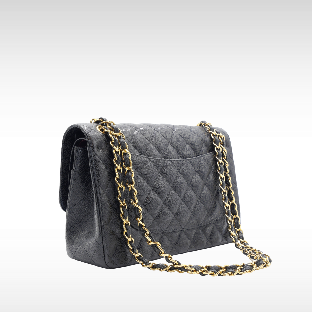 Classic Large Caviar Black Shoulder Bag