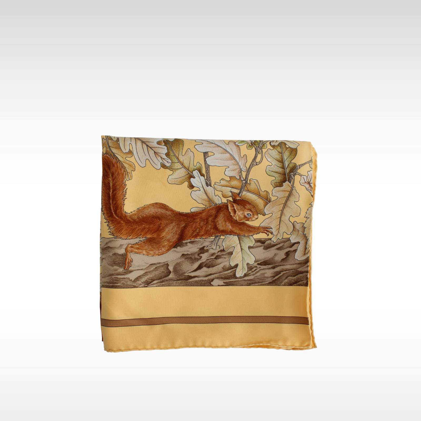 Carre 90 Casse Noisette Silk Yellow Scarf