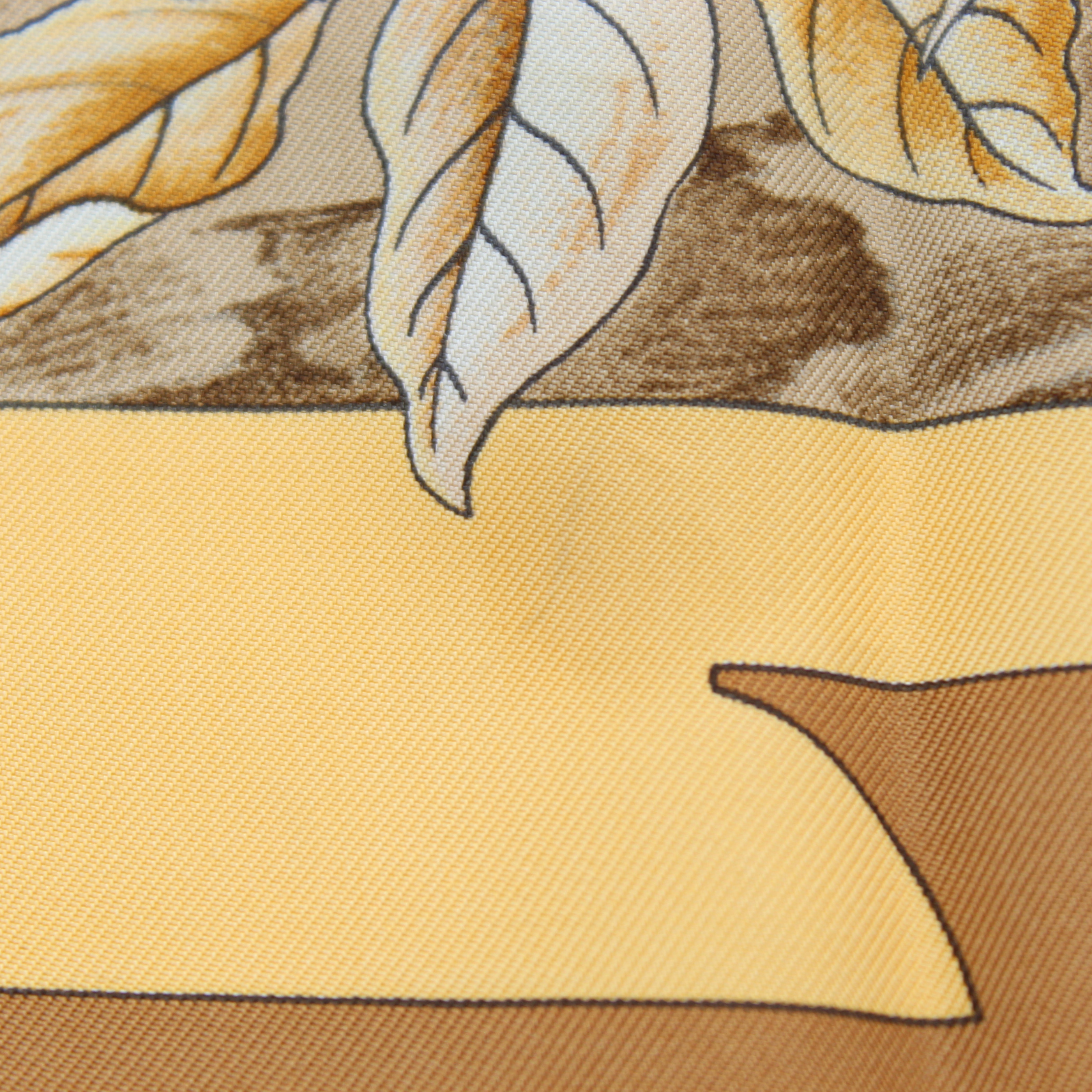 Carre 90 Casse Noisette Silk Yellow Scarf
