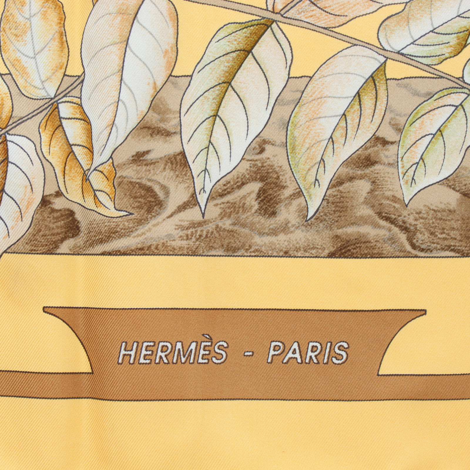 Carre 90 Casse Noisette Silk Yellow Scarf