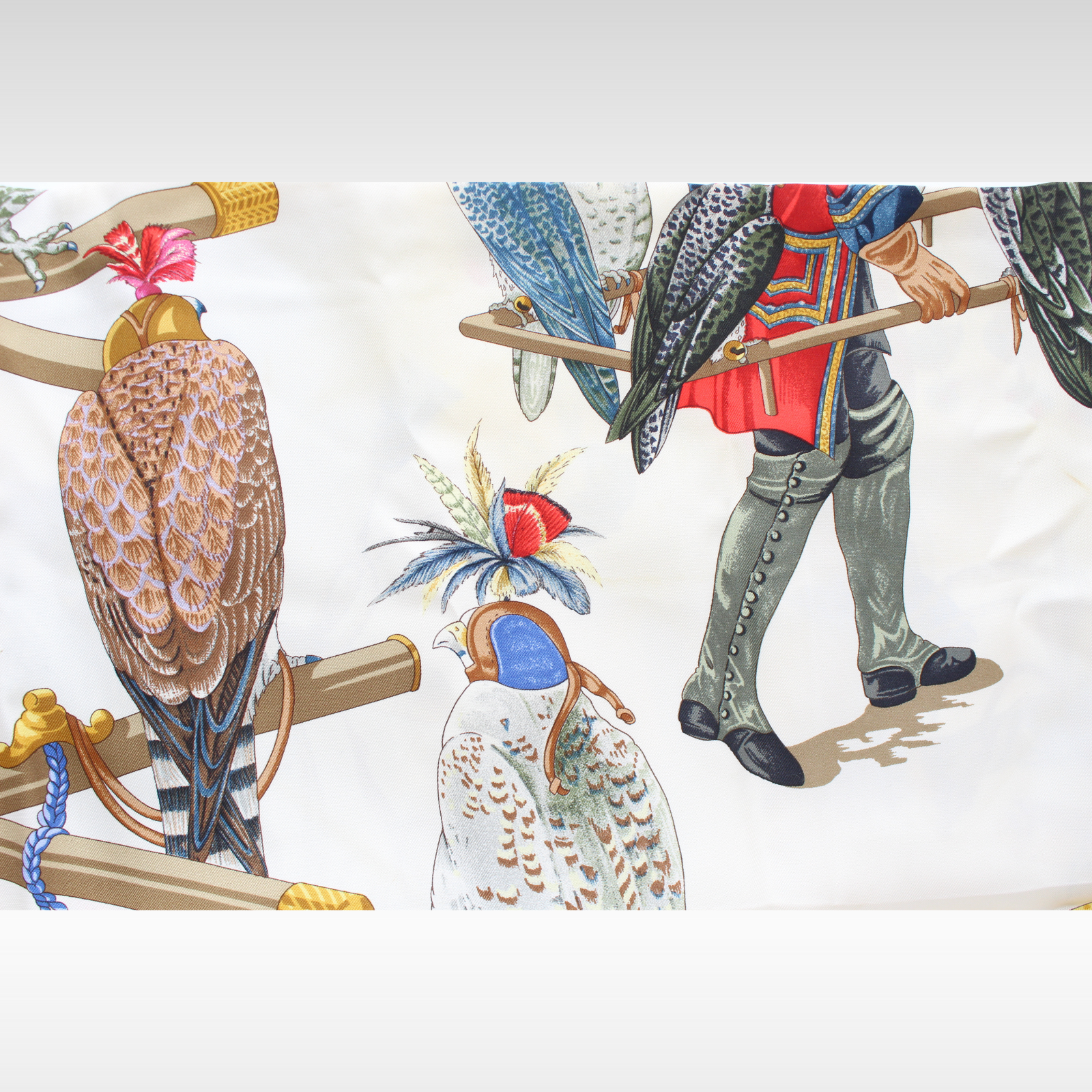Carre 90 Les Oiseaux du Roy Silk Navy + Multicolor Scarf