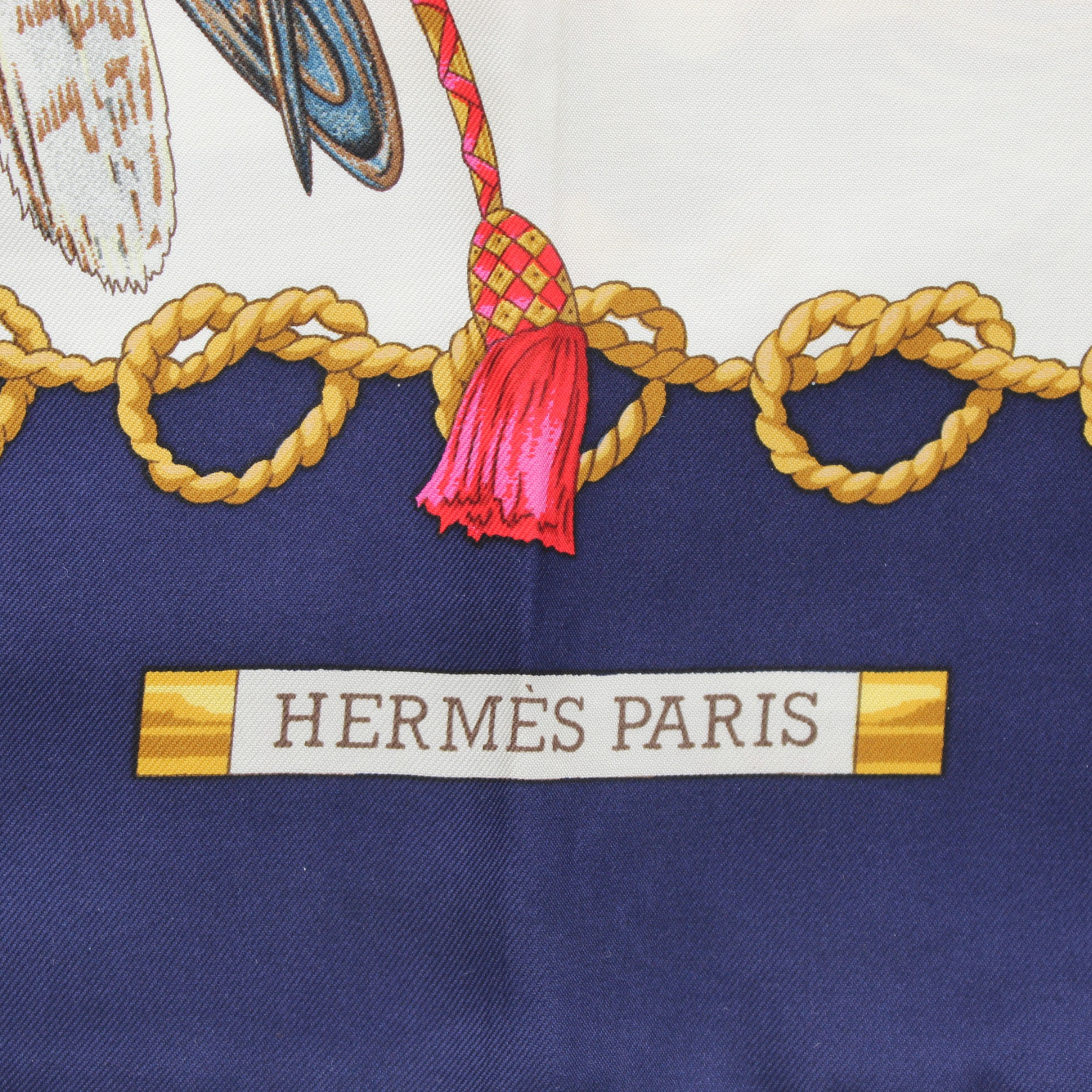 Carre 90 Les Oiseaux du Roy Silk Navy + Multicolor Scarf
