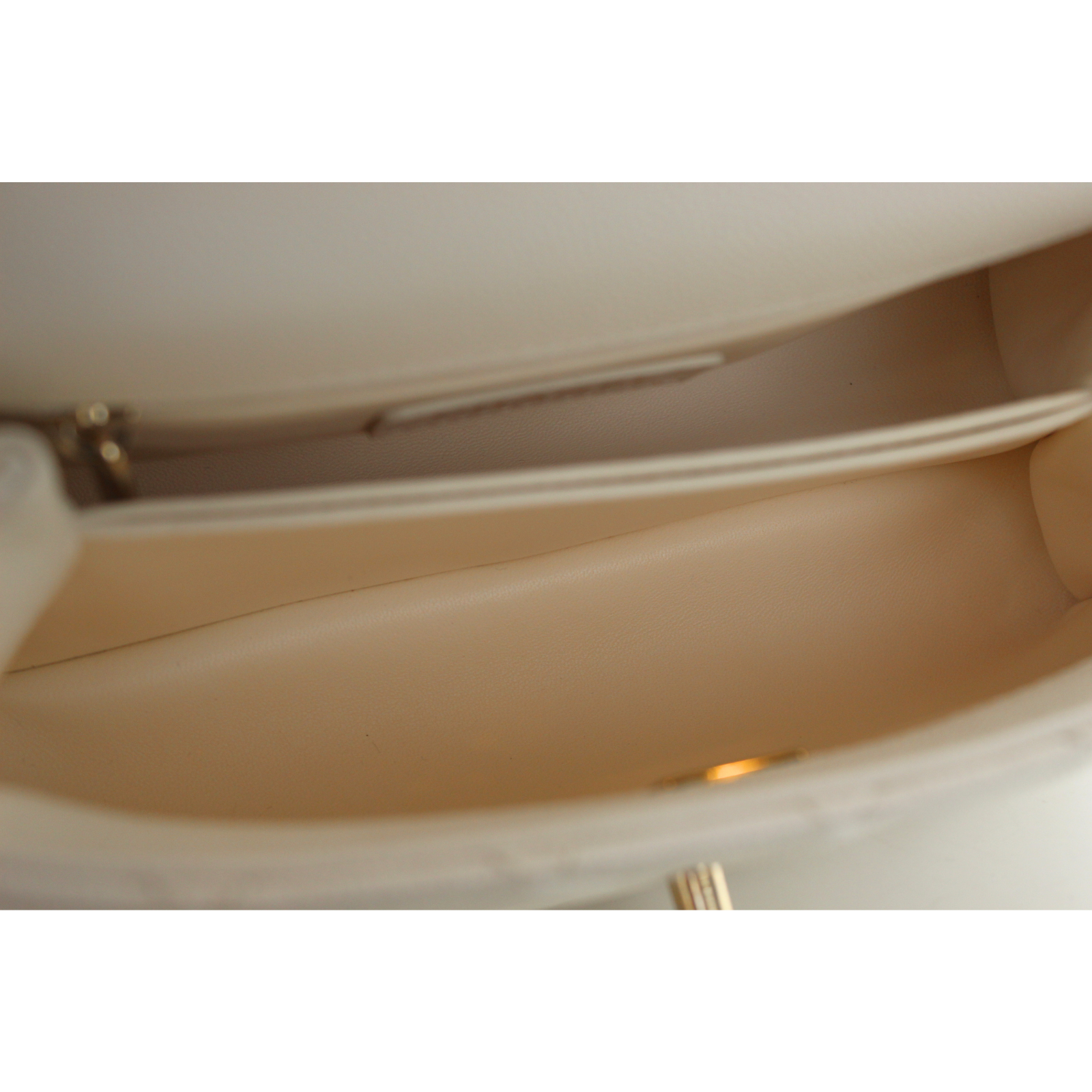 Coco Handle Small Caviar White Handbag