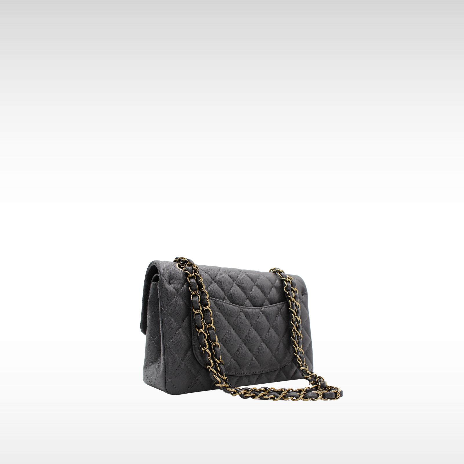 Classic Caviar Gray Small Shoulder Bag