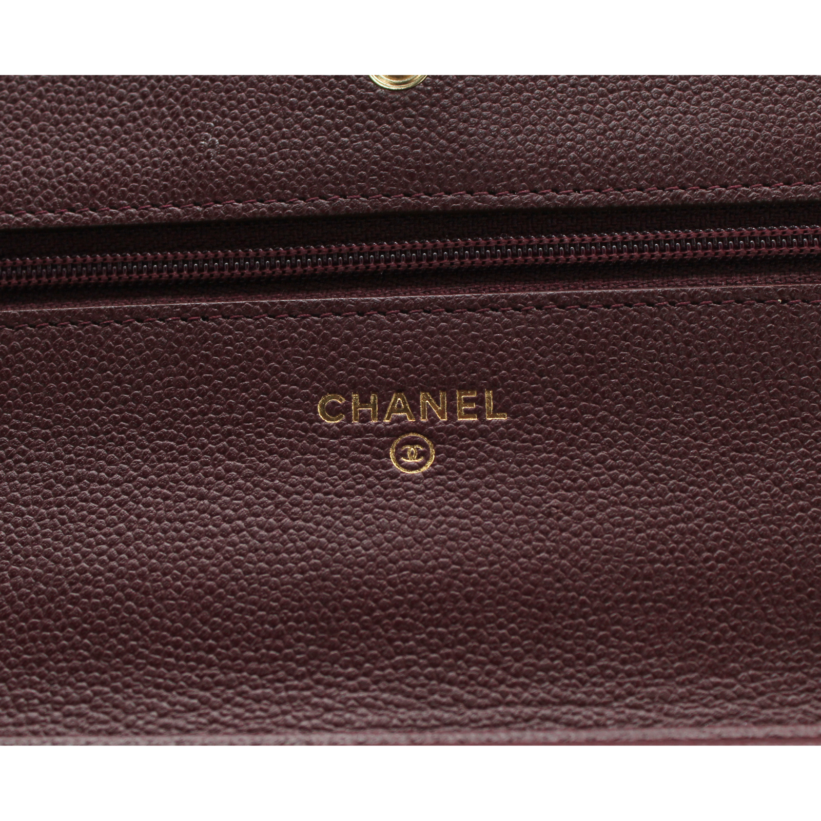 Boy Chanel Caviar Burgundy Wallet on Chain