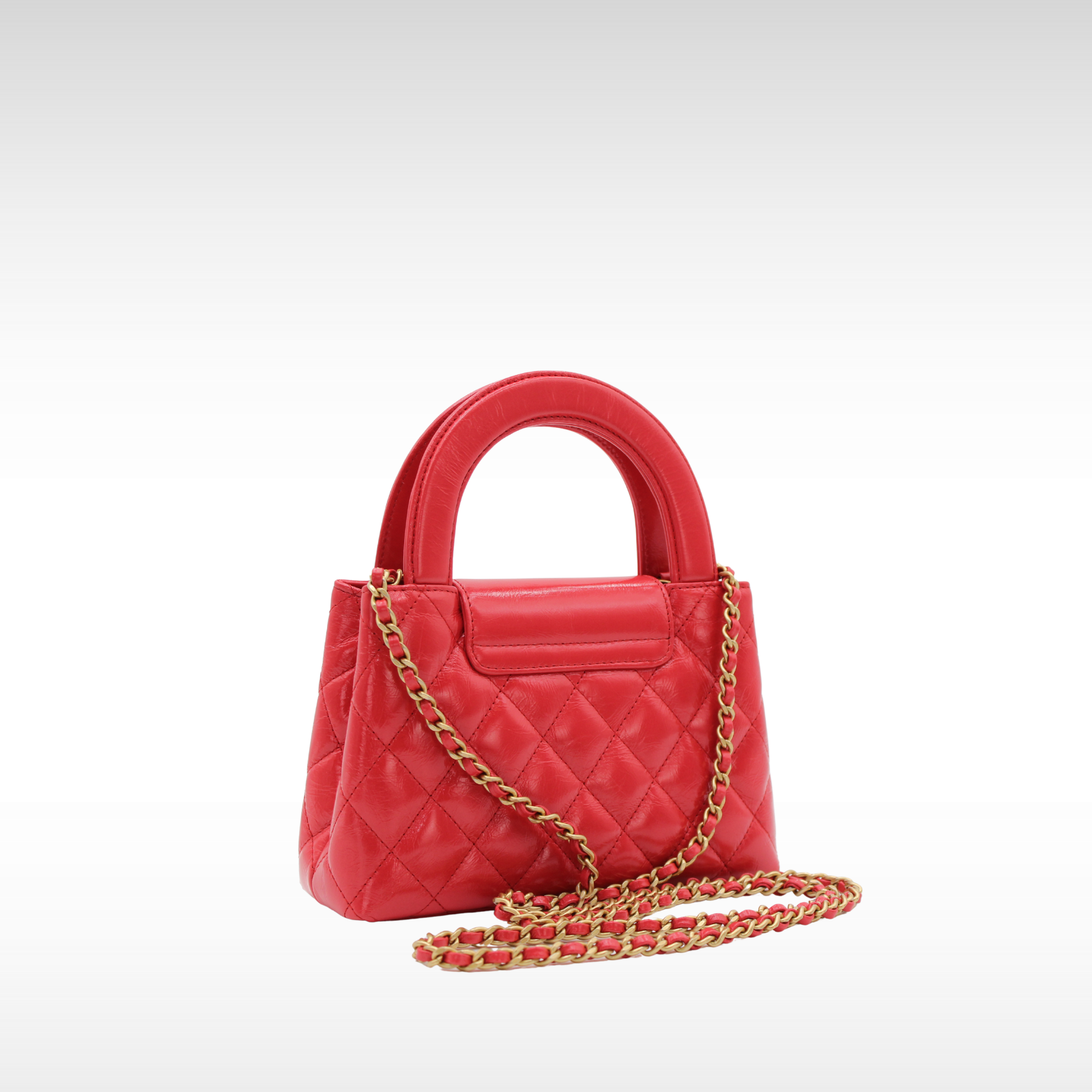 Shopping Bag Mini Calf Red Handbag