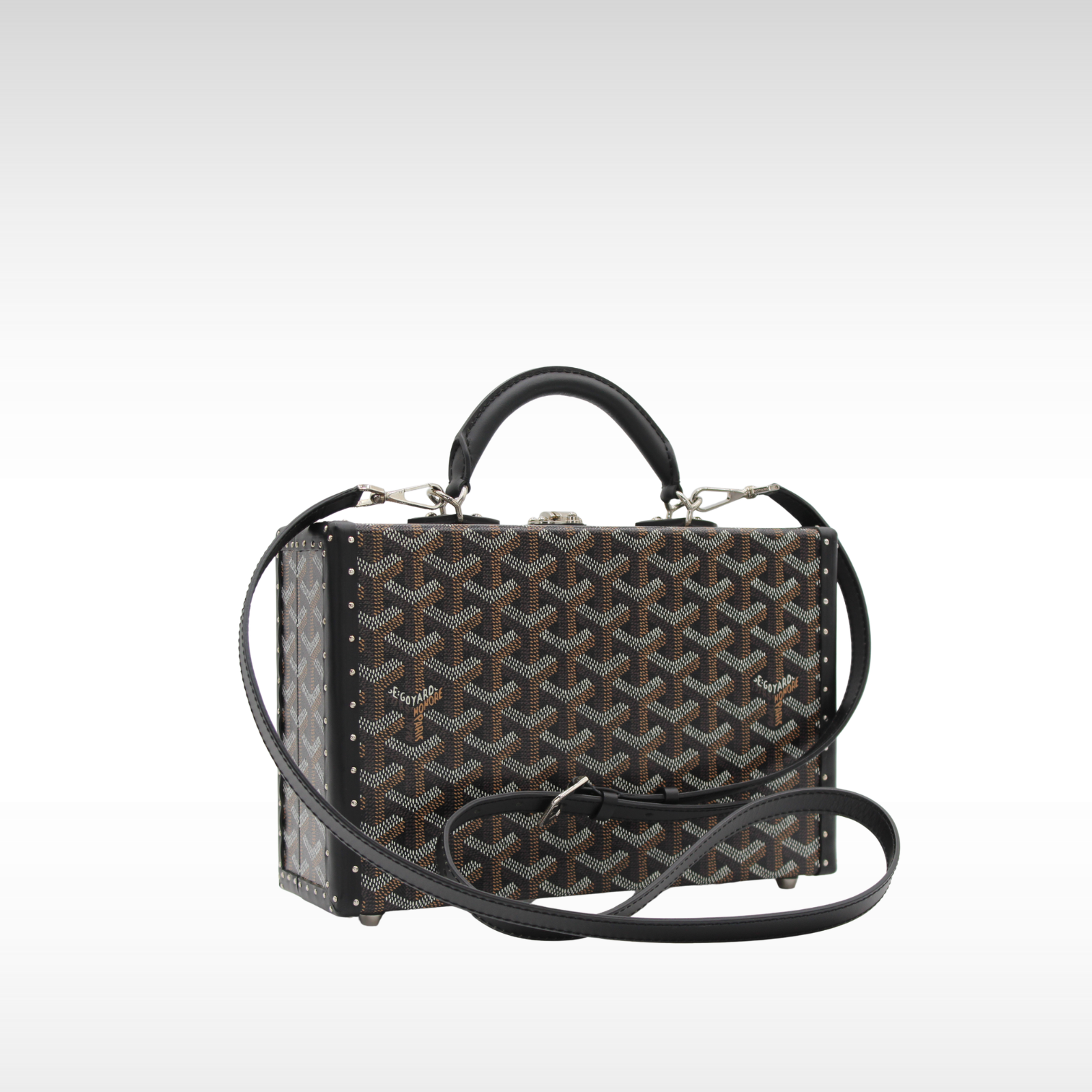 Grand Hotel PM Coated Canvas Black Trunk