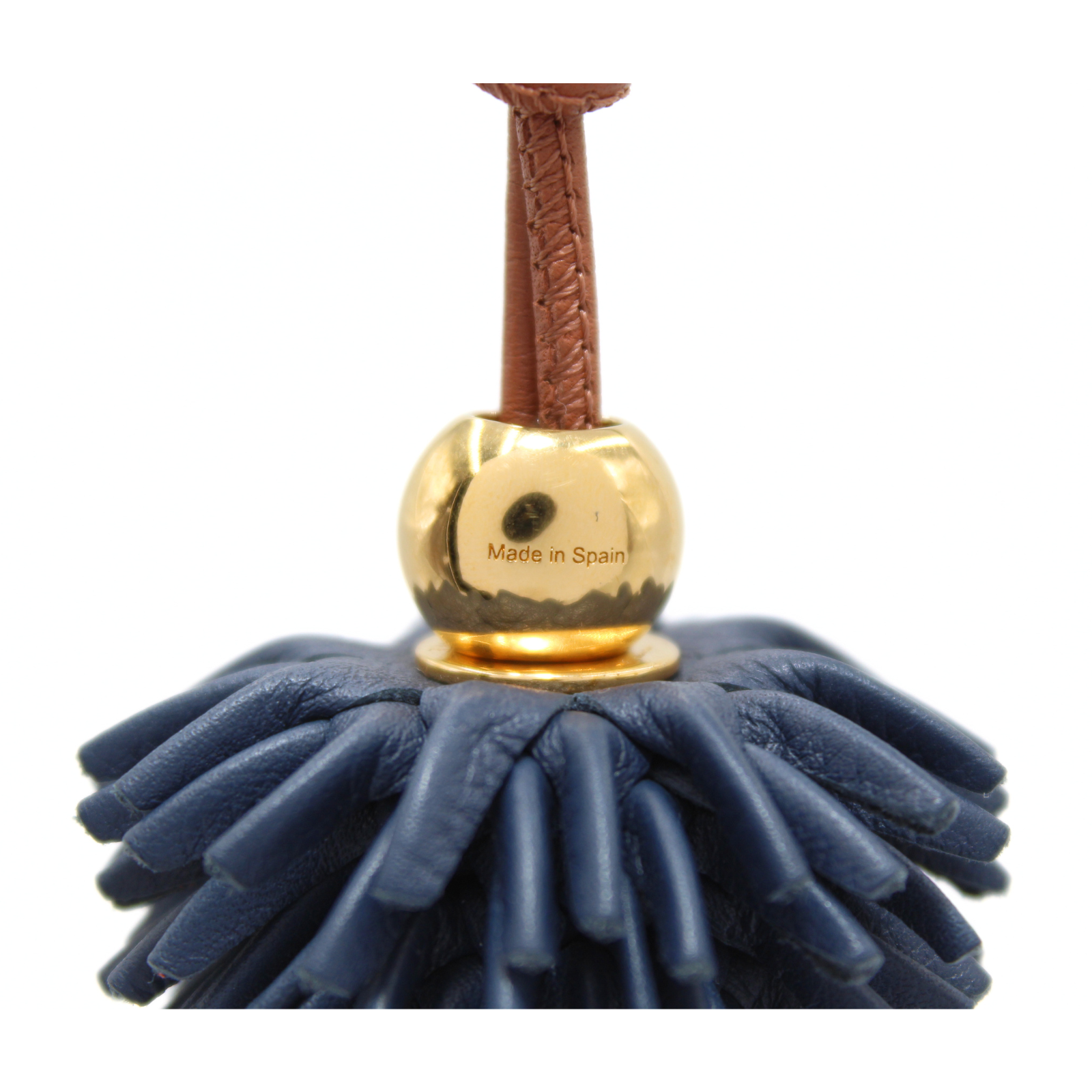 Flower Dice Charm Calf Navy Bag Charm