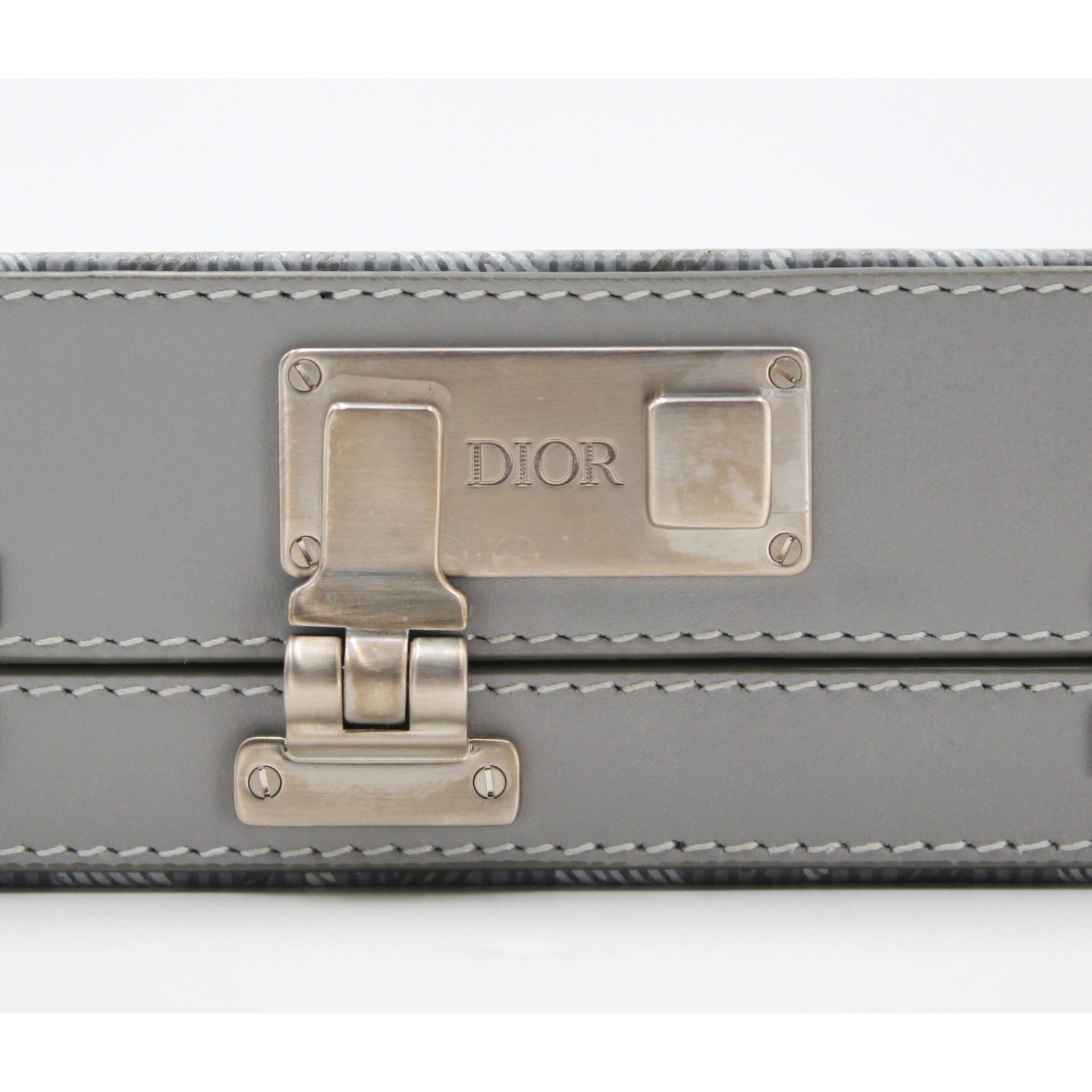 Lock Case Micro Coated Canvas Gray Crossbody Bag