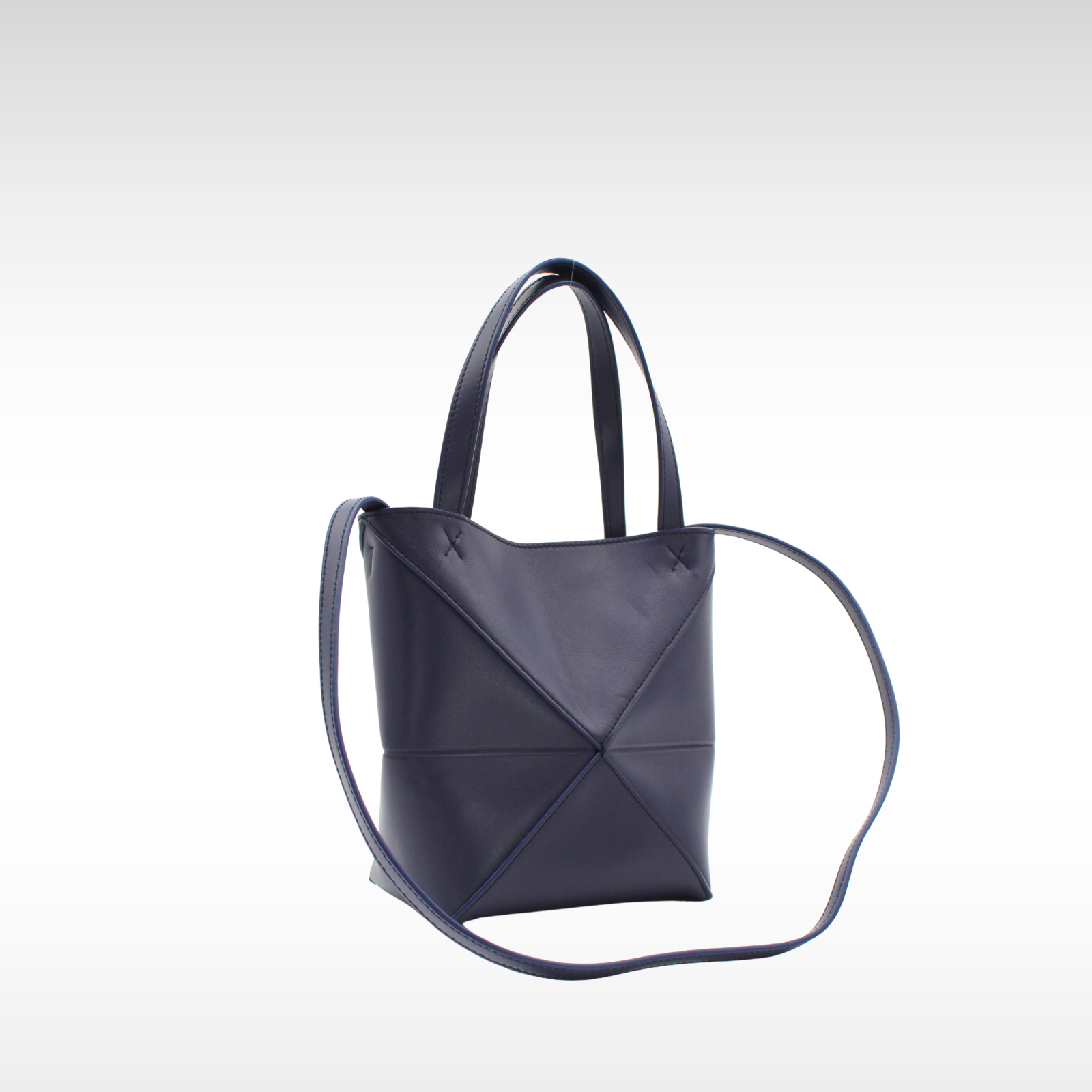Puzzle Fold Mini Calf Navy Handbag