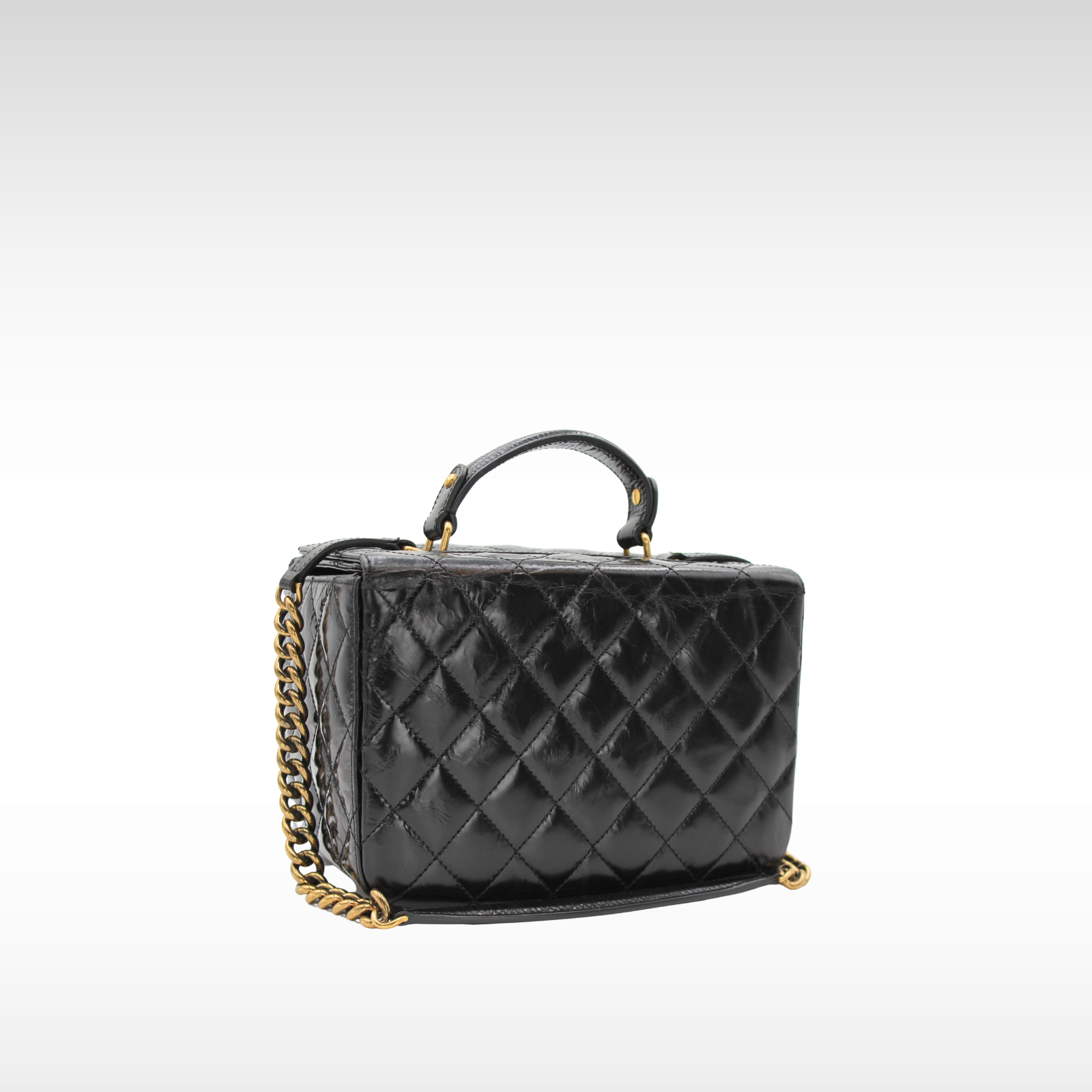 Calf Black Vanity Bag