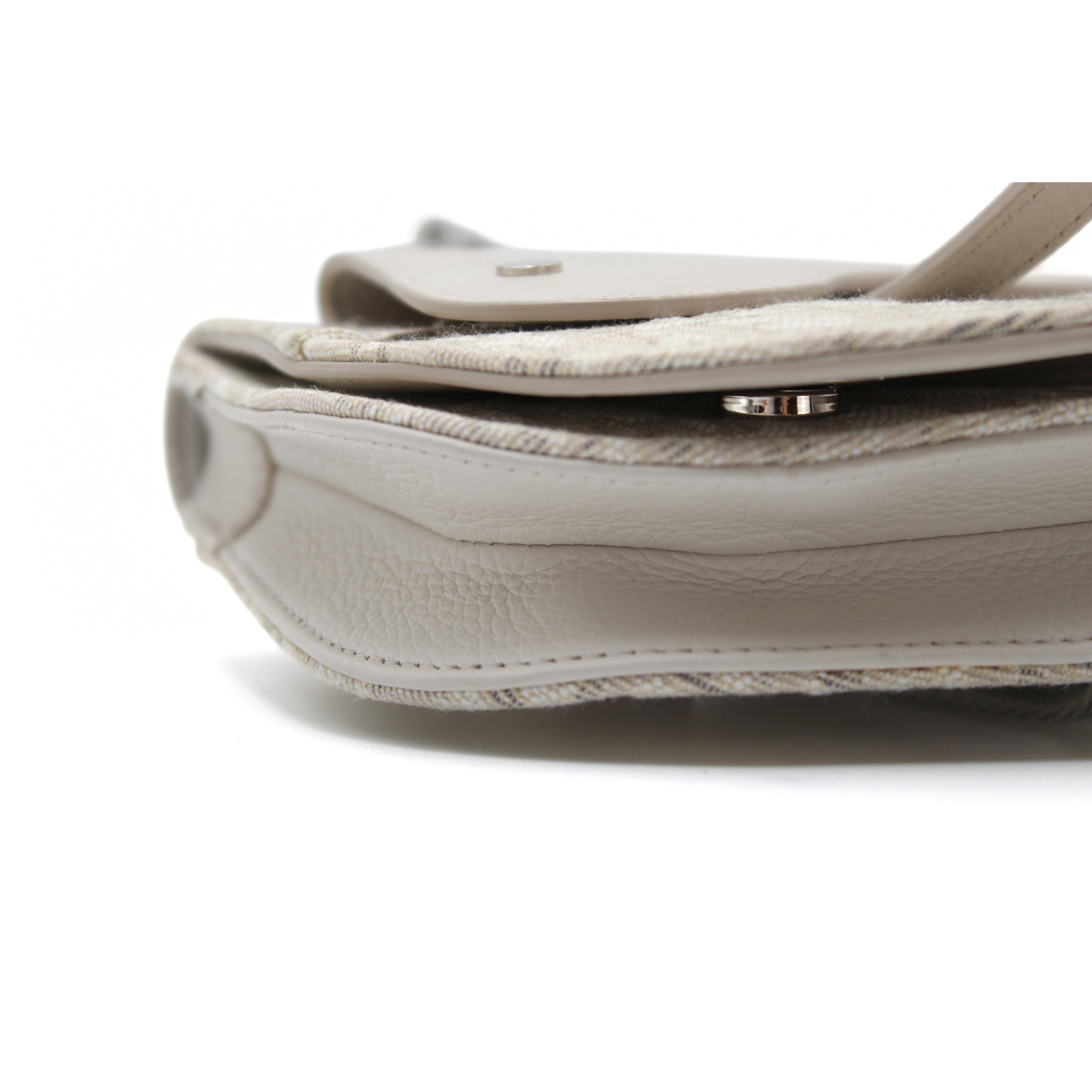 Saddle Messenger Oblique Canvas White Crossbody Bag
