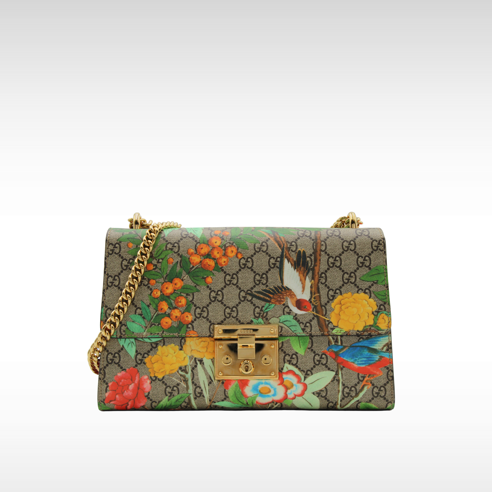 Padlock GG-Supreme Beige + Red Shoulder Bag