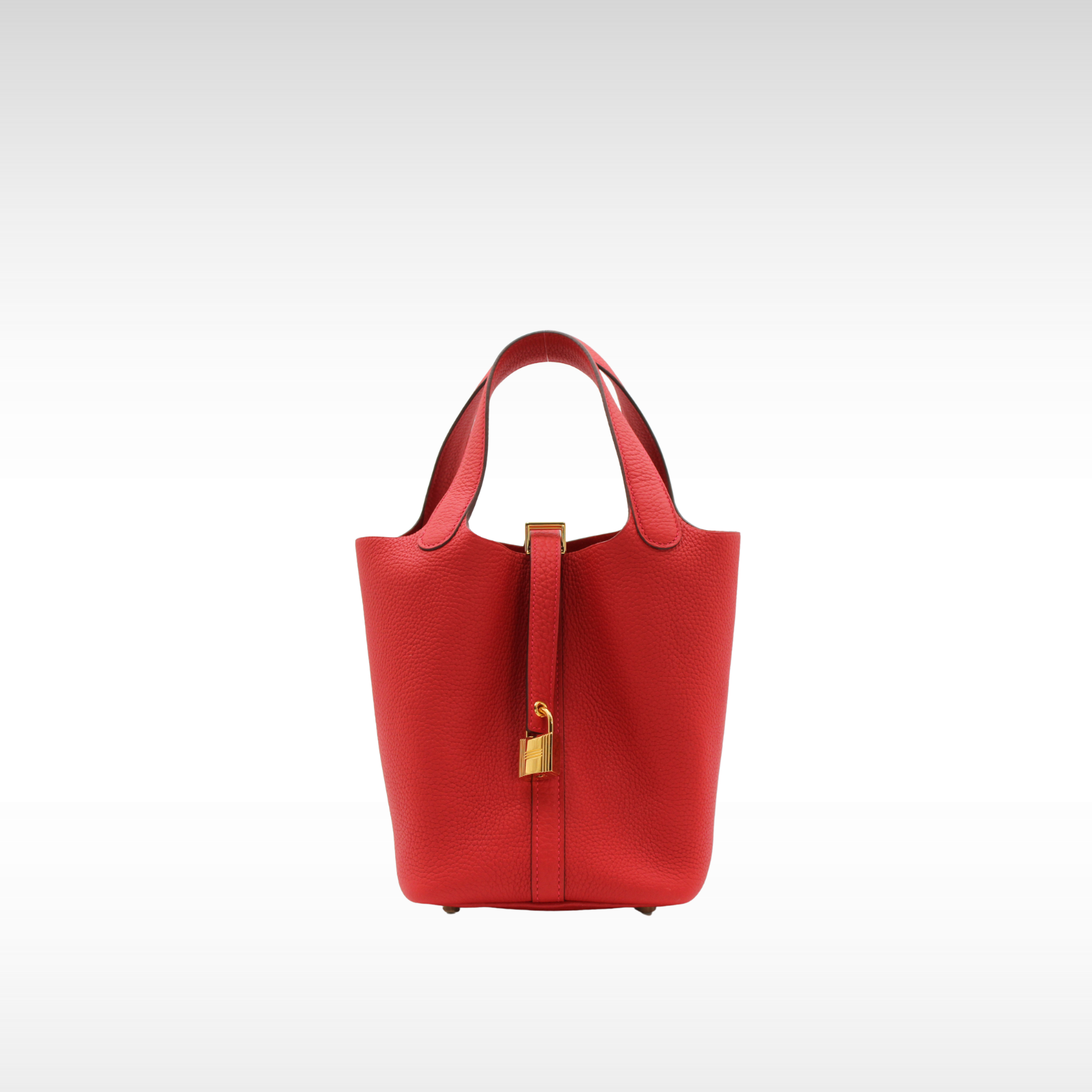 Picotin Lock 18 Taurillon Clemence Rouge De Coeur Handbag