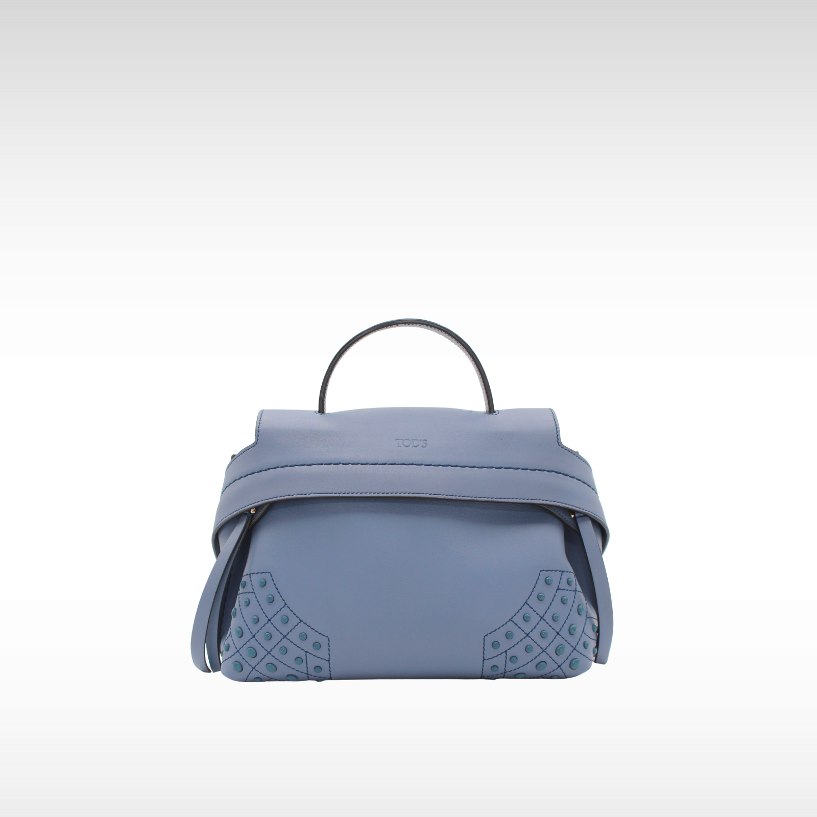 Wave Mini Calf Blue Handbag