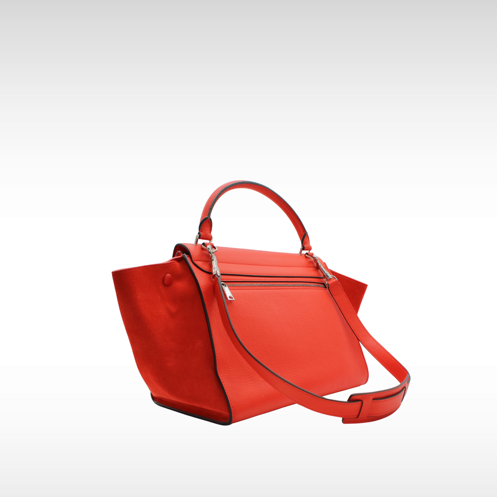 Trapeze Medium Calf Orange Handbag