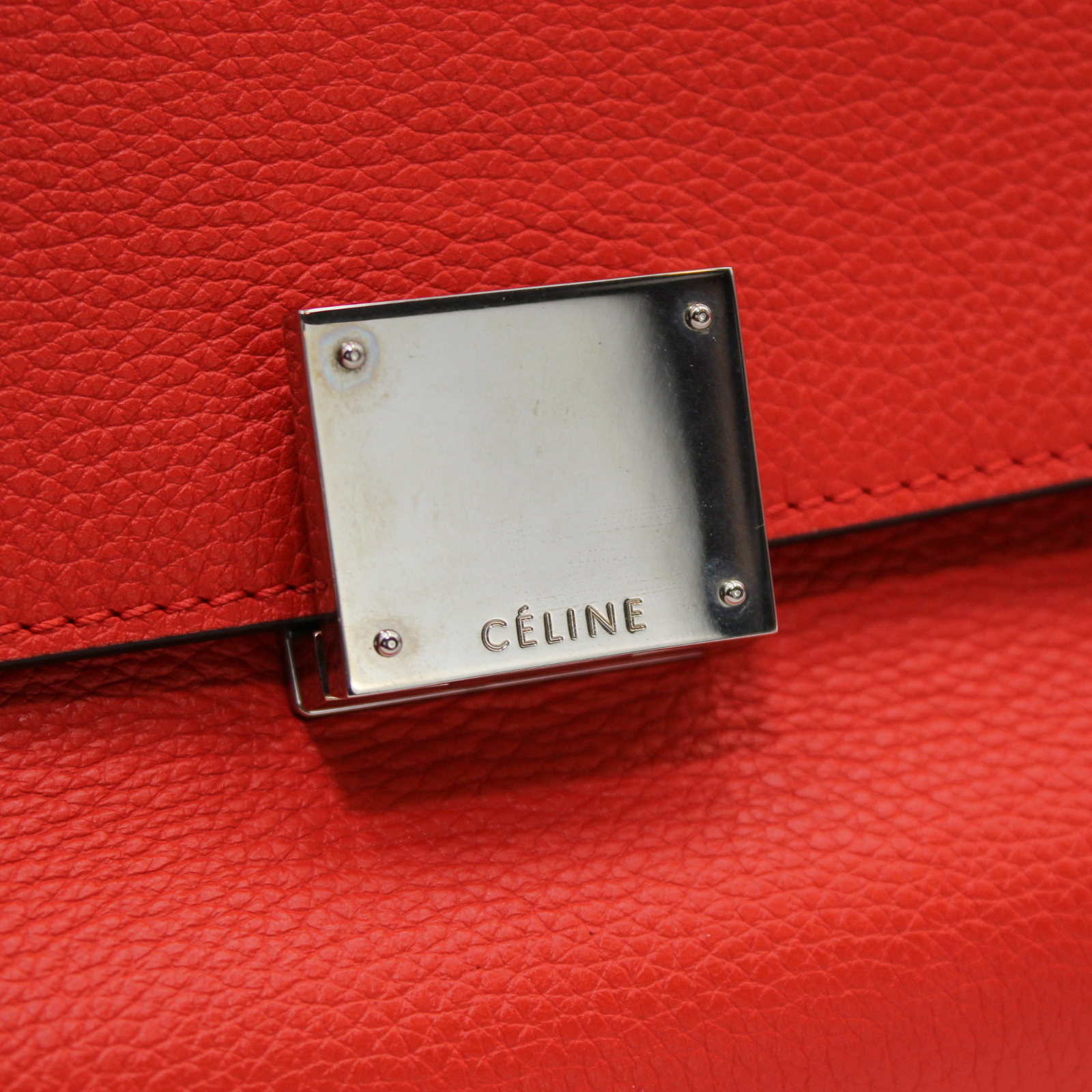 Trapeze Medium Calf Orange Handbag