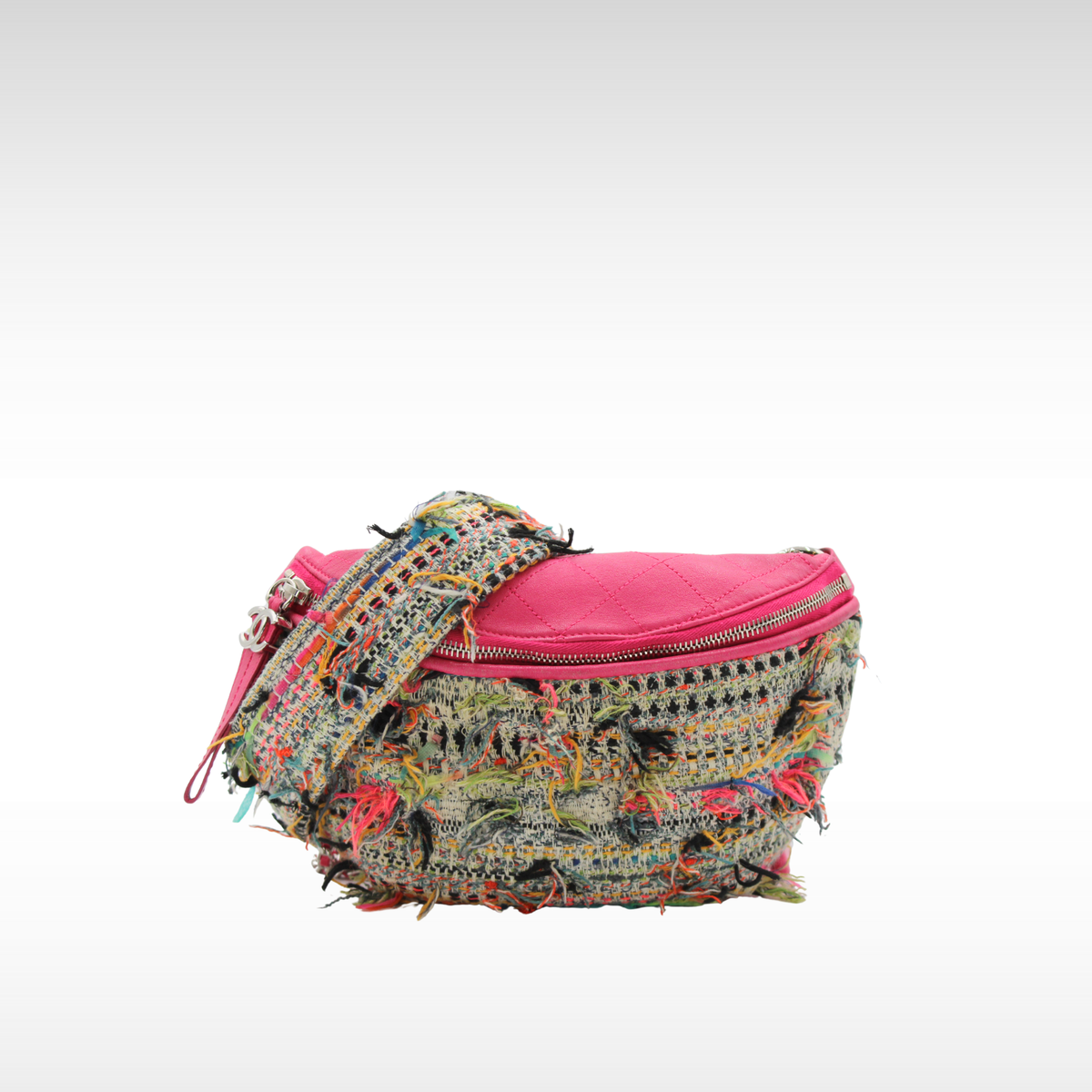 Tweed Pink + Multicolor Crossbody Bag