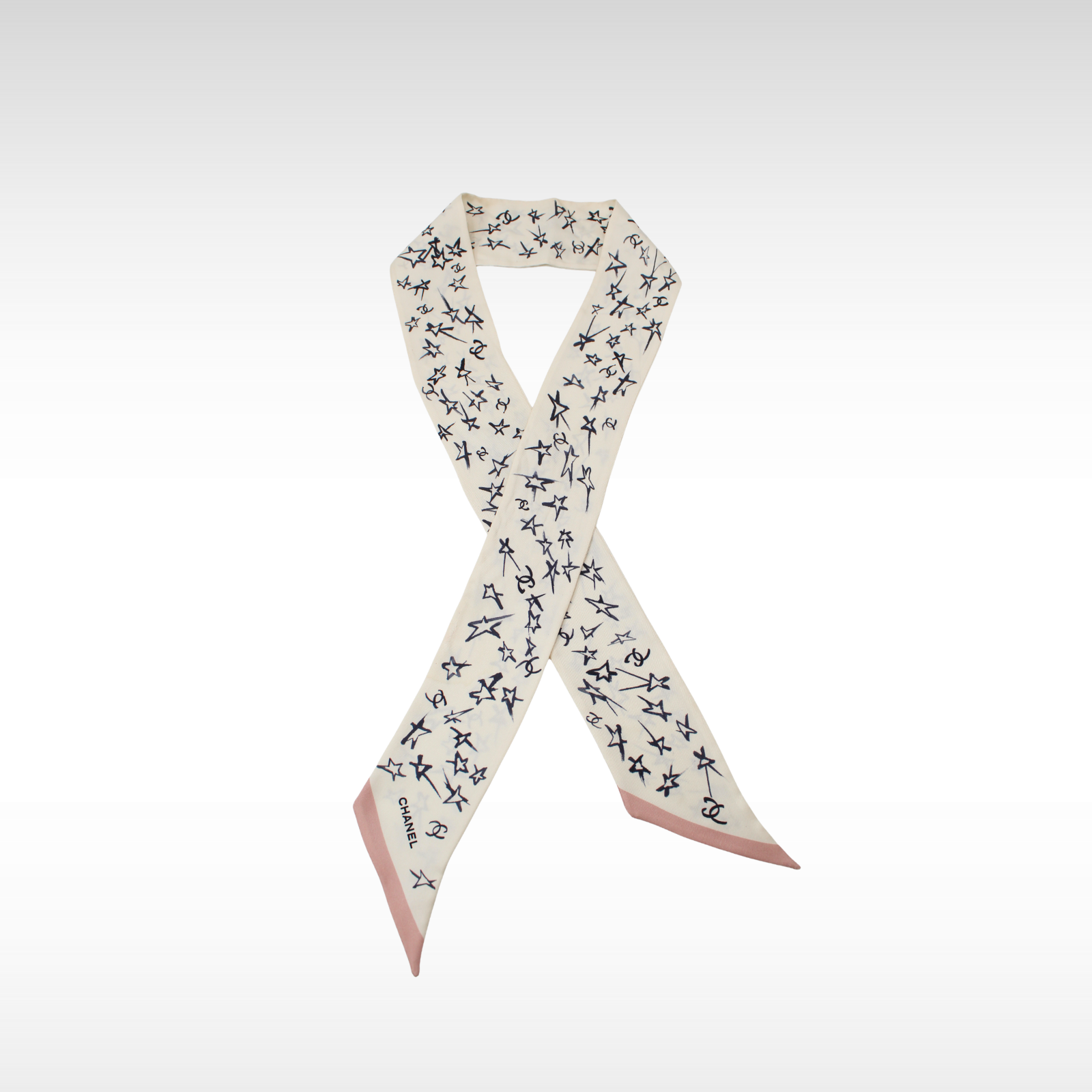 Silk White Twilly Scarf