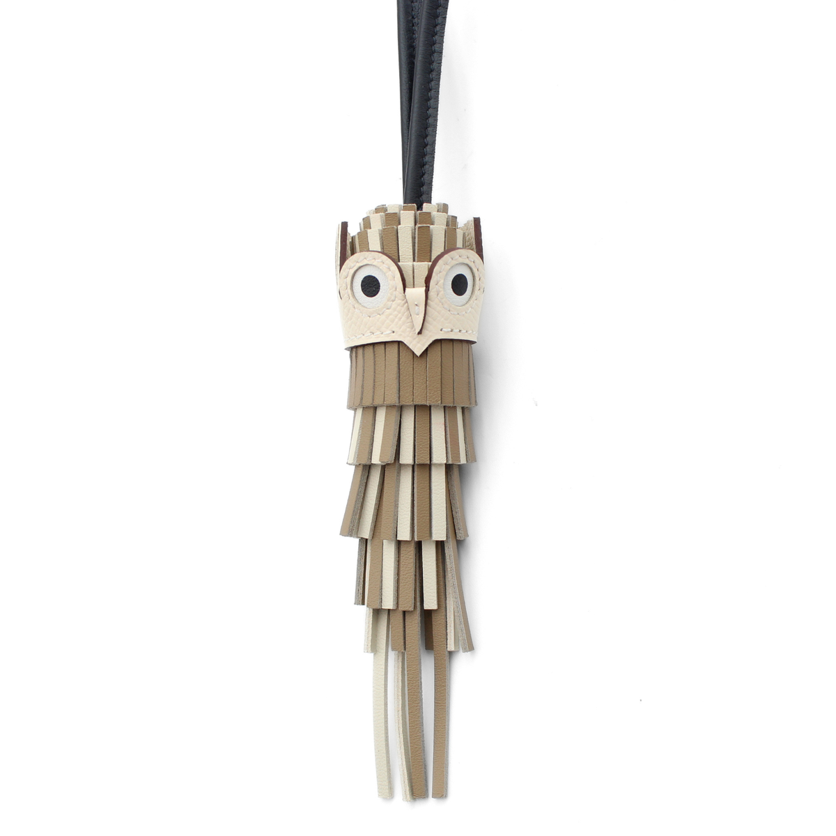 Chouette Owl Agneau Beige Marfa + Craie Bag Charm