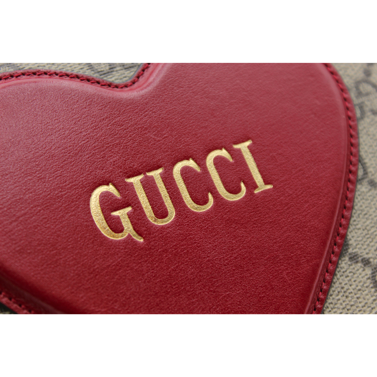 GG-Supreme Valentine's Day Coated Canvas Wallet on Chain