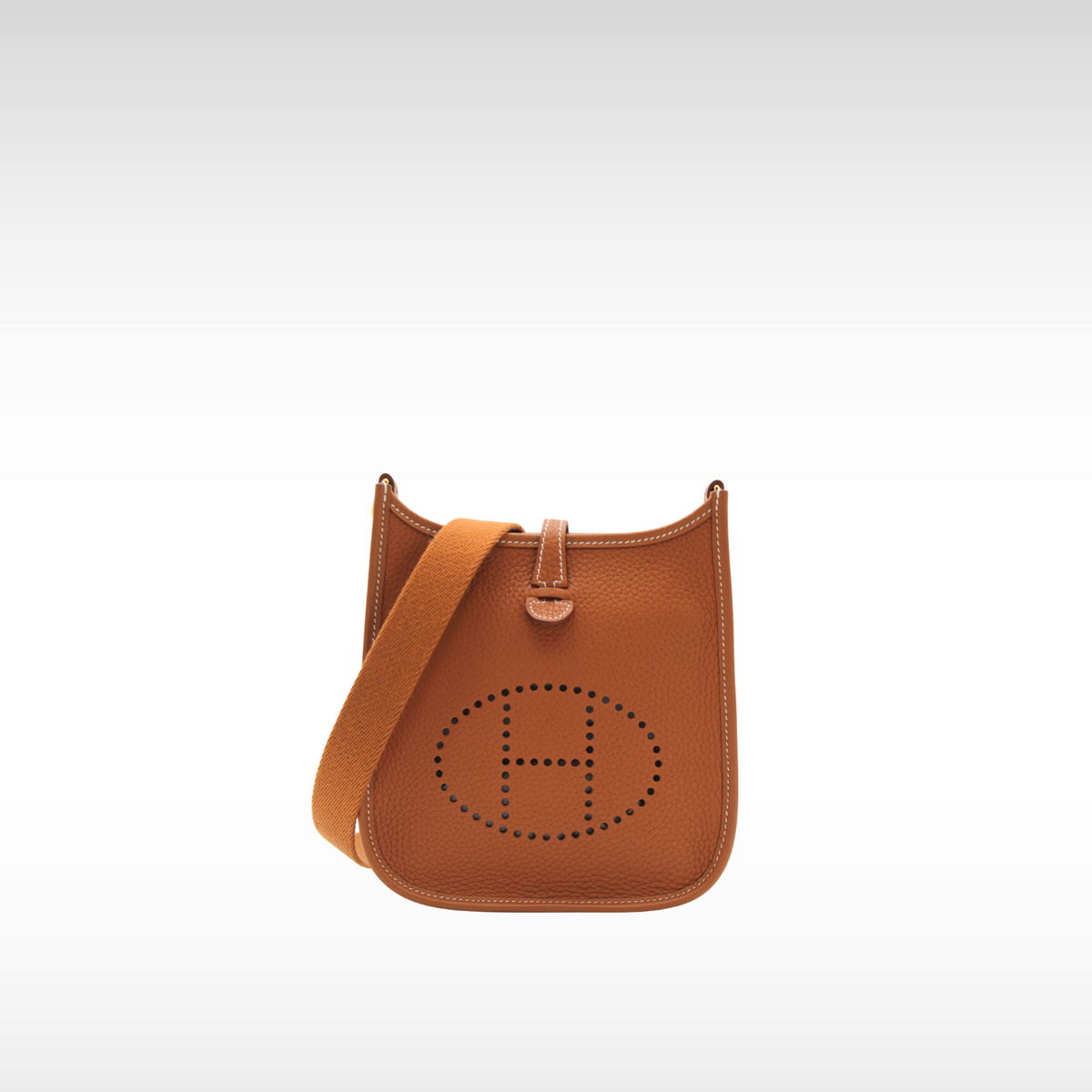 Evelyne Amazone 16 Taurillon Clemence Gold Crossbody Bag