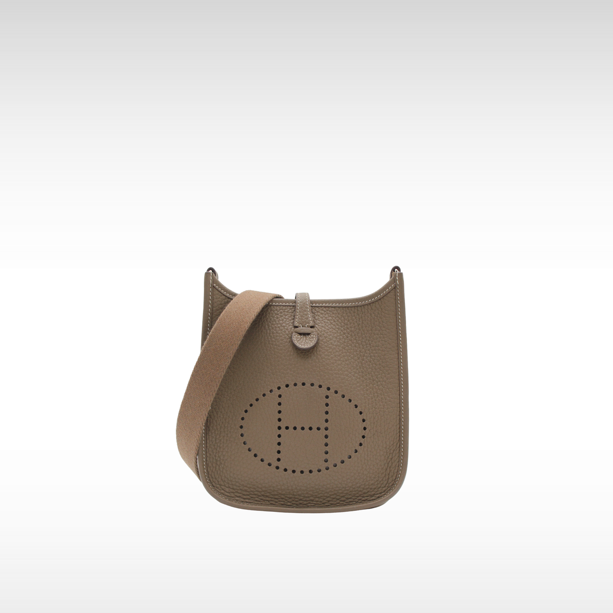 Evelyne Amazone 16 Taurillon Clemence Etoupe Crossbody Bag