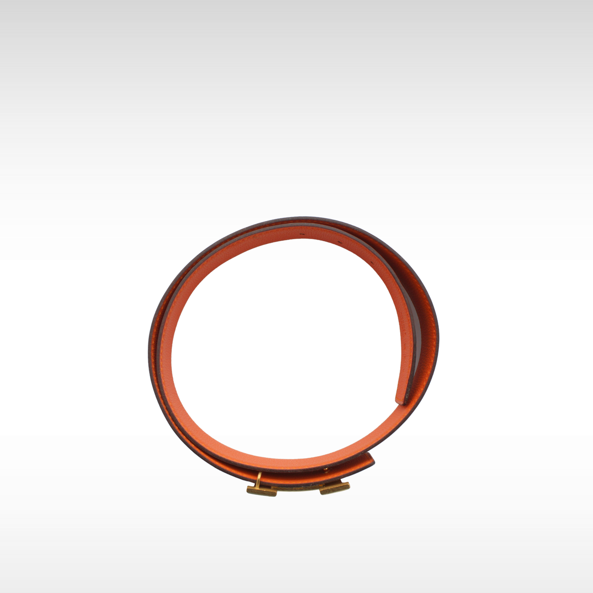 H 80 32mm Box Calf Noisette + Orange Belt