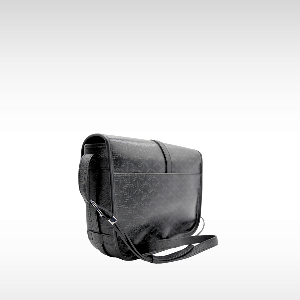Belvedere MM Jet Black Coated Canvas Crossbody Bag