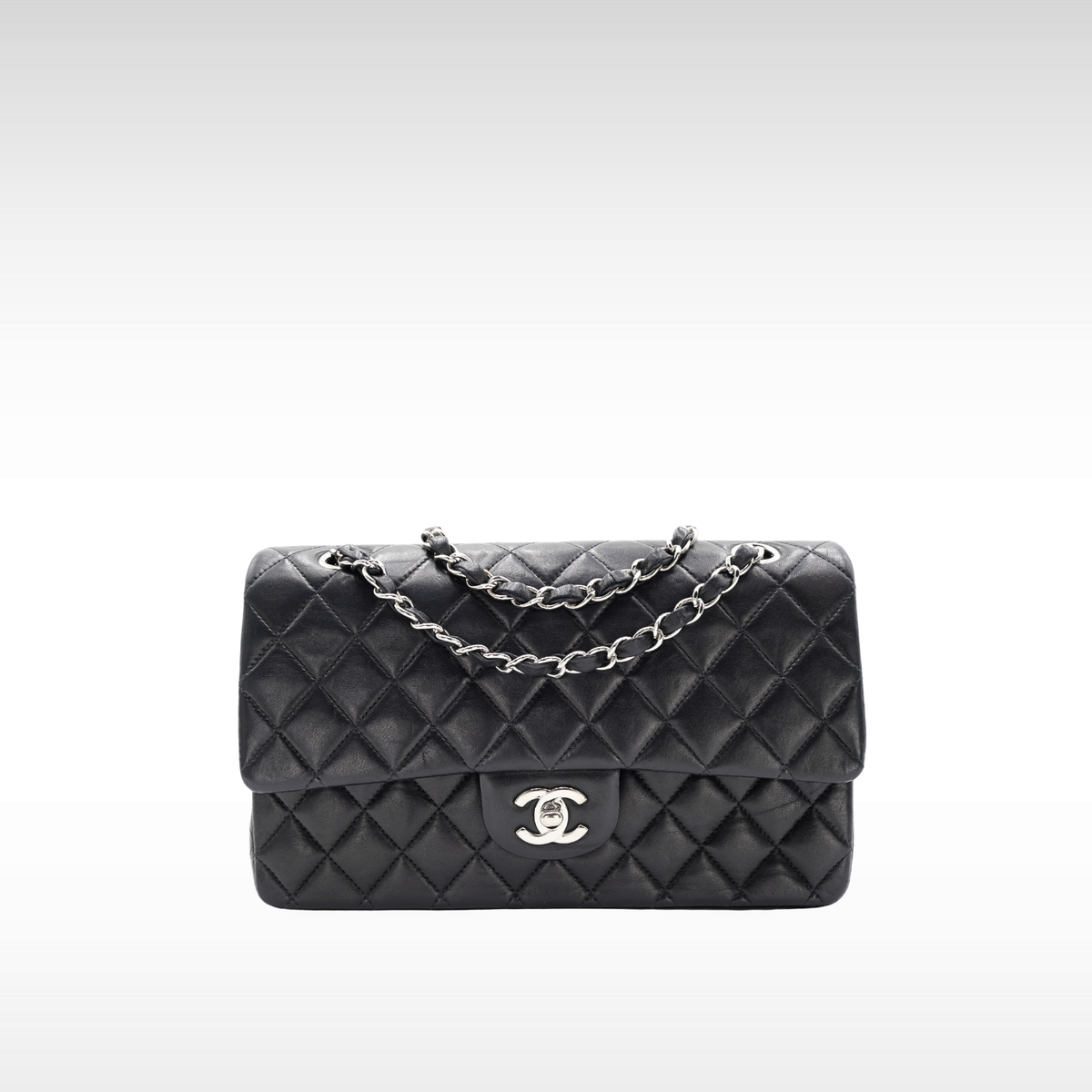 Classic Medium Lamb Black Shoulder Bag