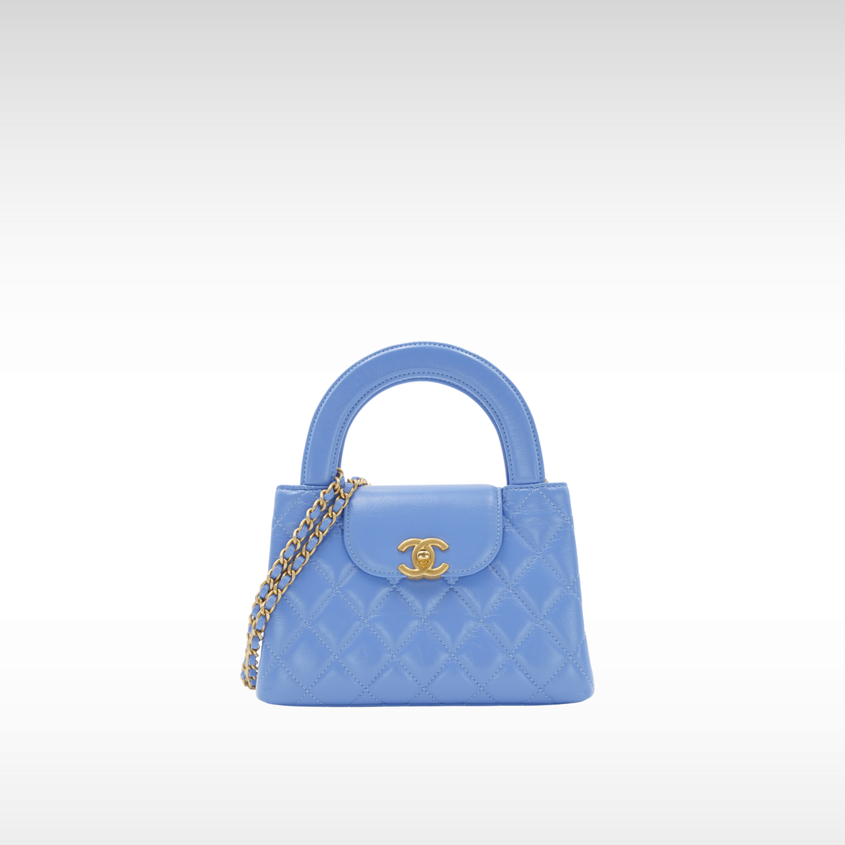 Shopping Bag Mini Calf Blue Handbag