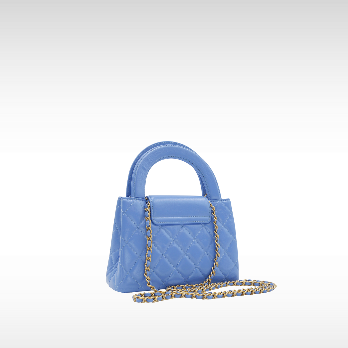 Shopping Bag Mini Calf Blue Handbag