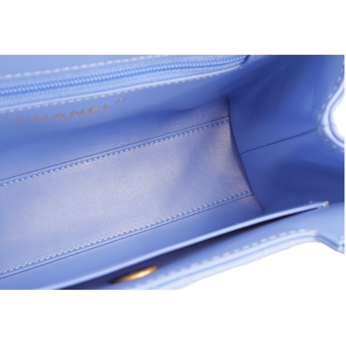 Shopping Bag Mini Calf Blue Handbag
