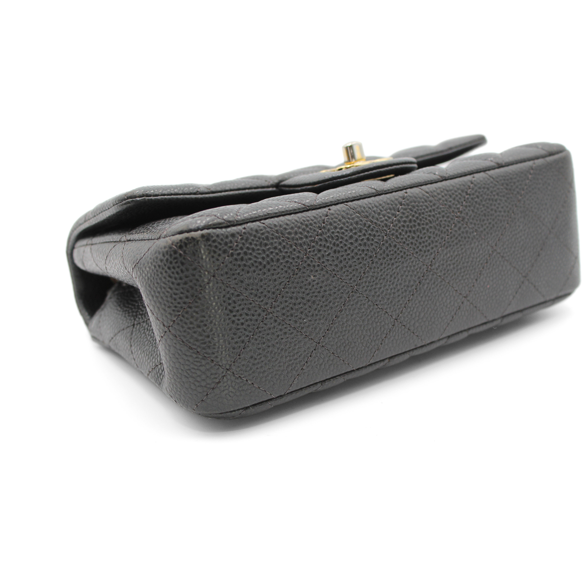 Classic Mini Matelasse Caviar Gray Shoulder Bag