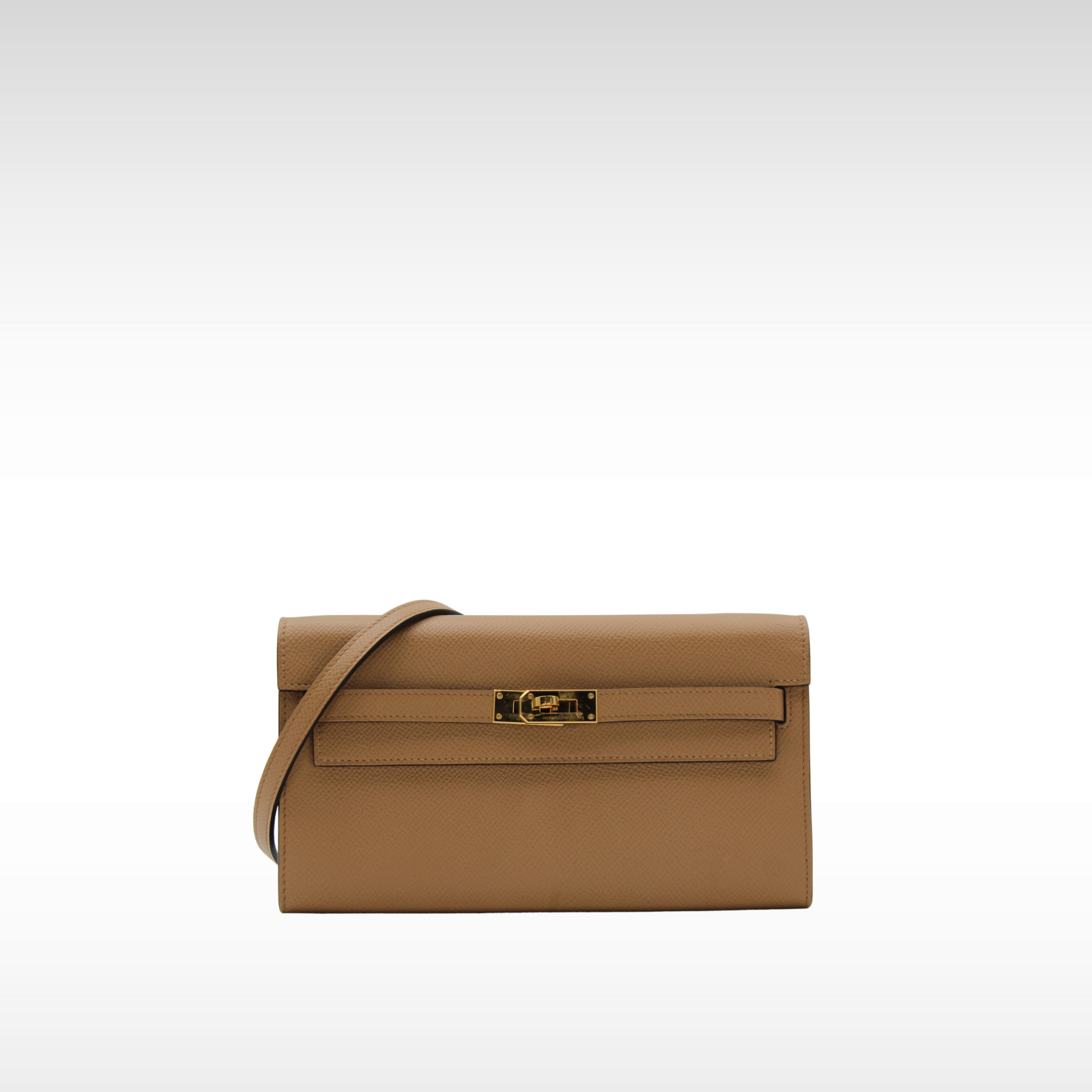Kelly To Go Verso Epsom Chai Wallet on Chain