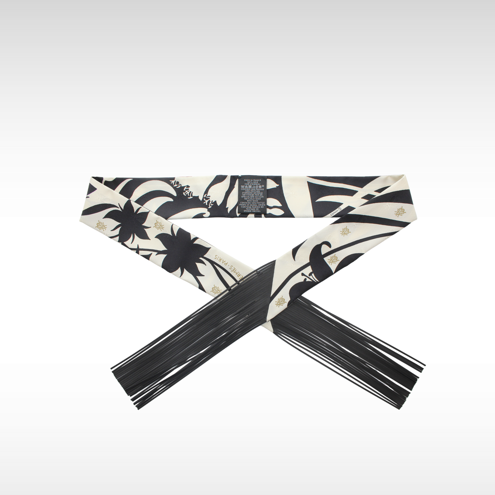Fringe Twilly Bouquet Final Creme + Black Scarf