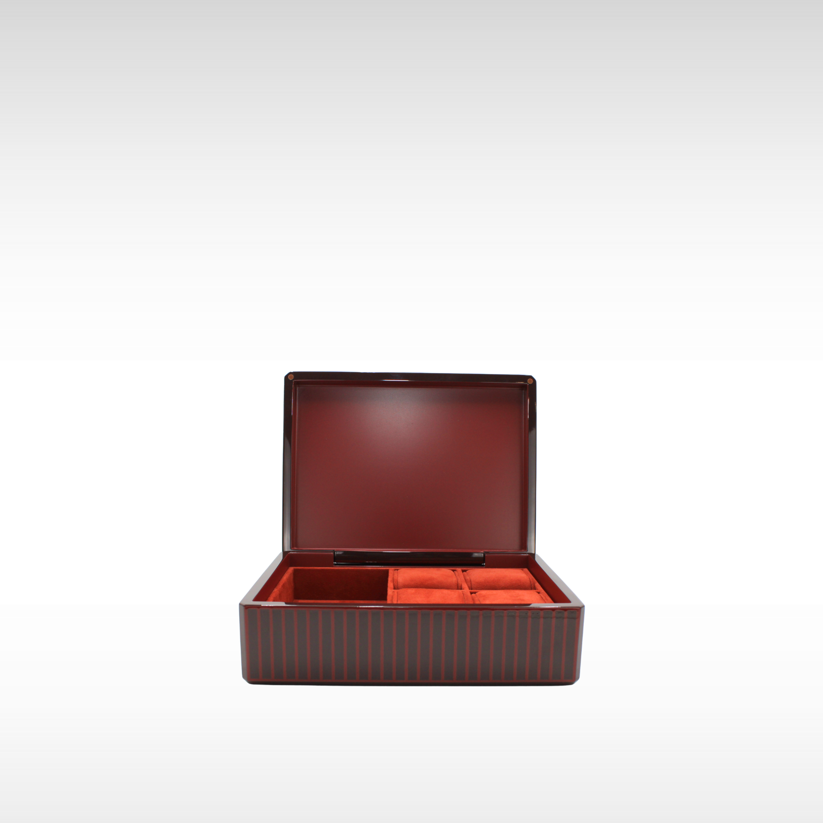 Facettes H Ruban Lacquered Wood Brique Watch Box