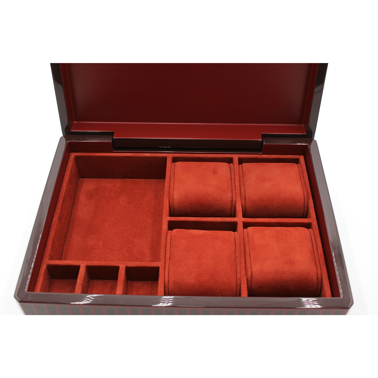 Facettes H Ruban Lacquered Wood Brique Watch Box