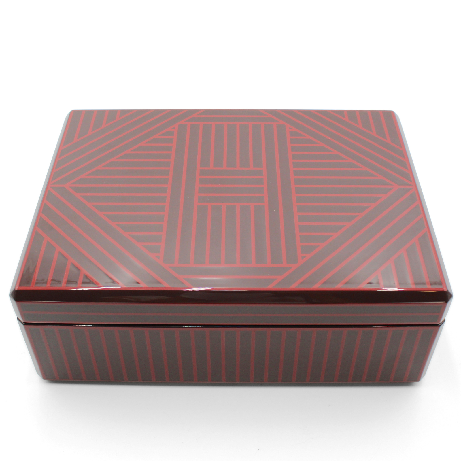 Facettes H Ruban Lacquered Wood Brique Watch Box
