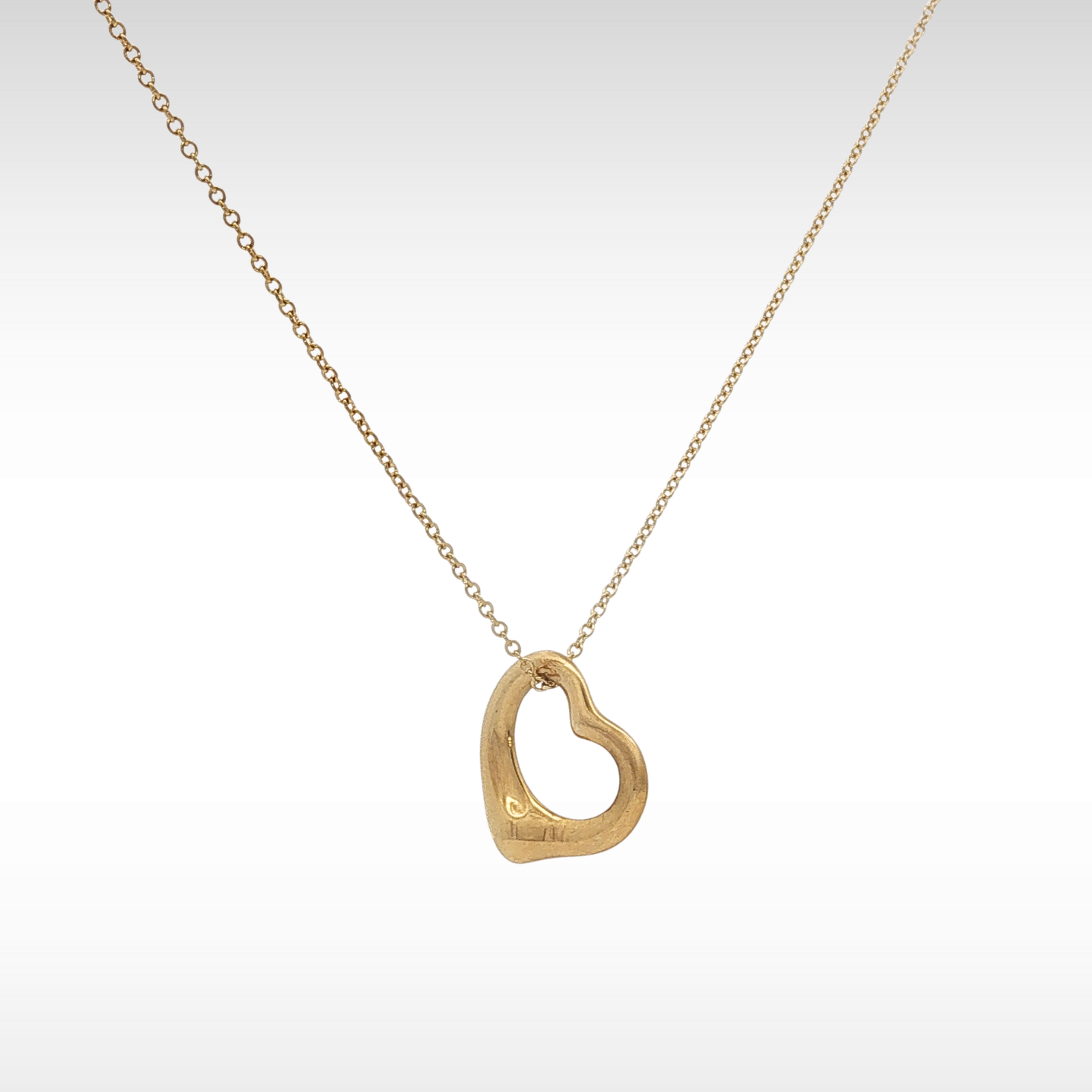 Open Heart Yellow Gold Necklace