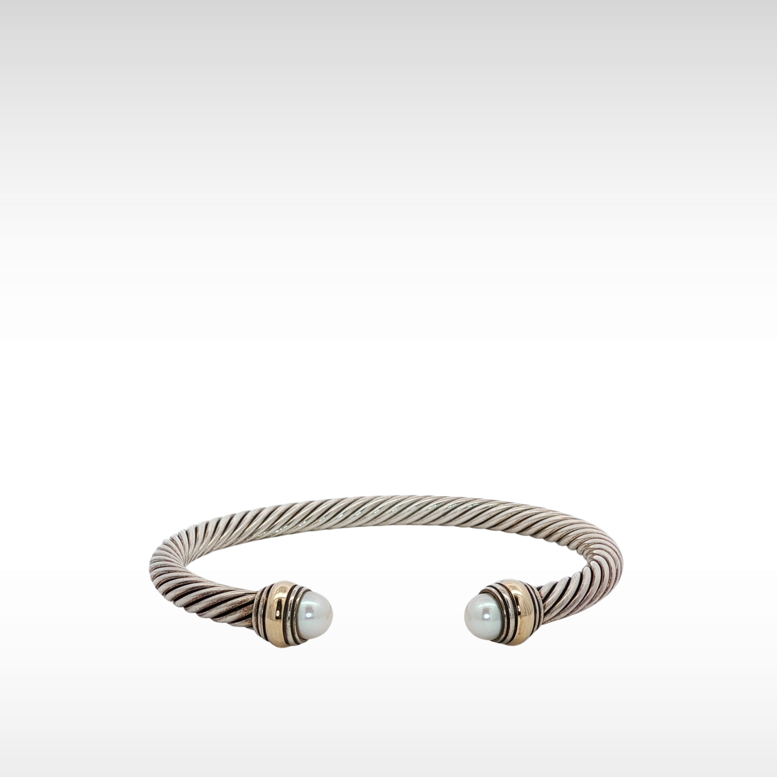 Classic Cable Silver/Yellow Gold Bracelet