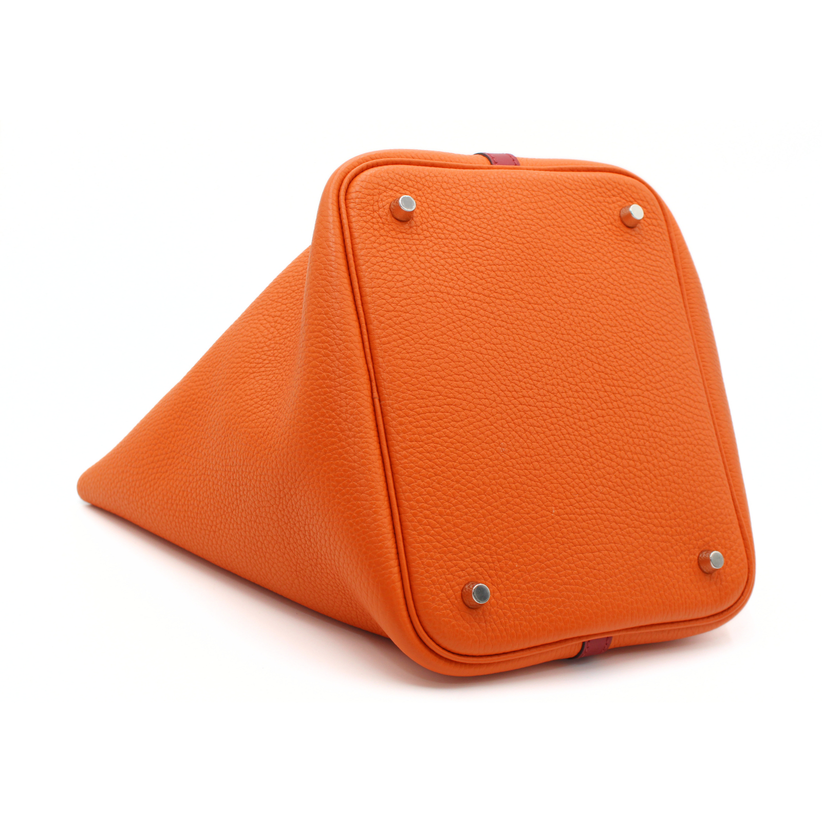 Picotin Lock 22 Touch Taurillon Clemence Orange + Rouge Grenade Handbag