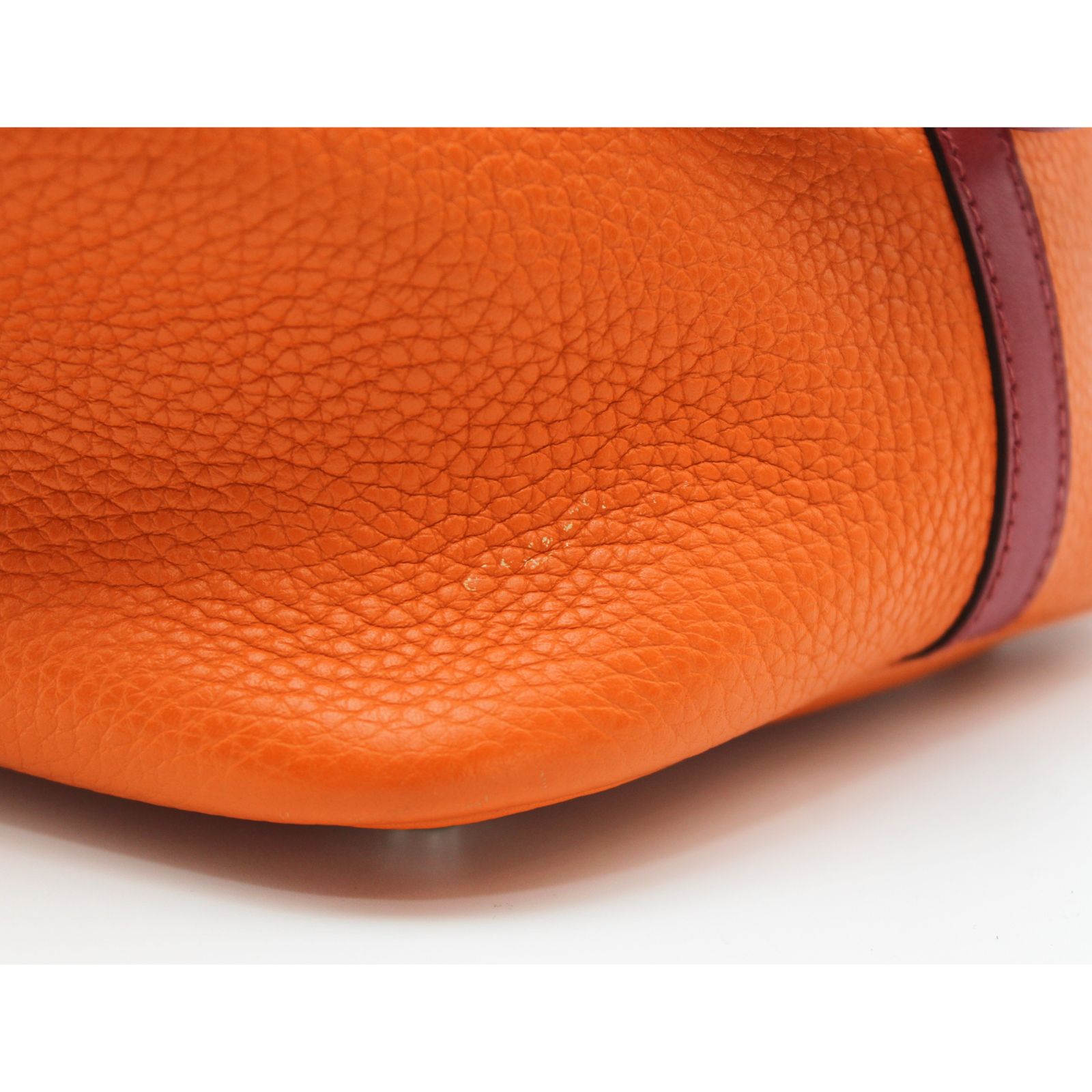 Picotin Lock 22 Touch Taurillon Clemence Orange + Rouge Grenade Handbag