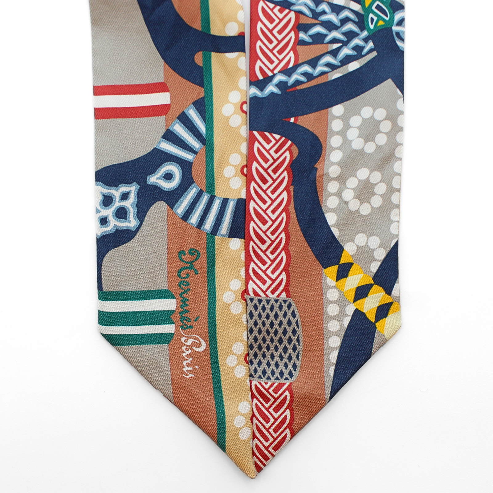 Twilly Fantaisie D'Etriers Silk Brown Scarf