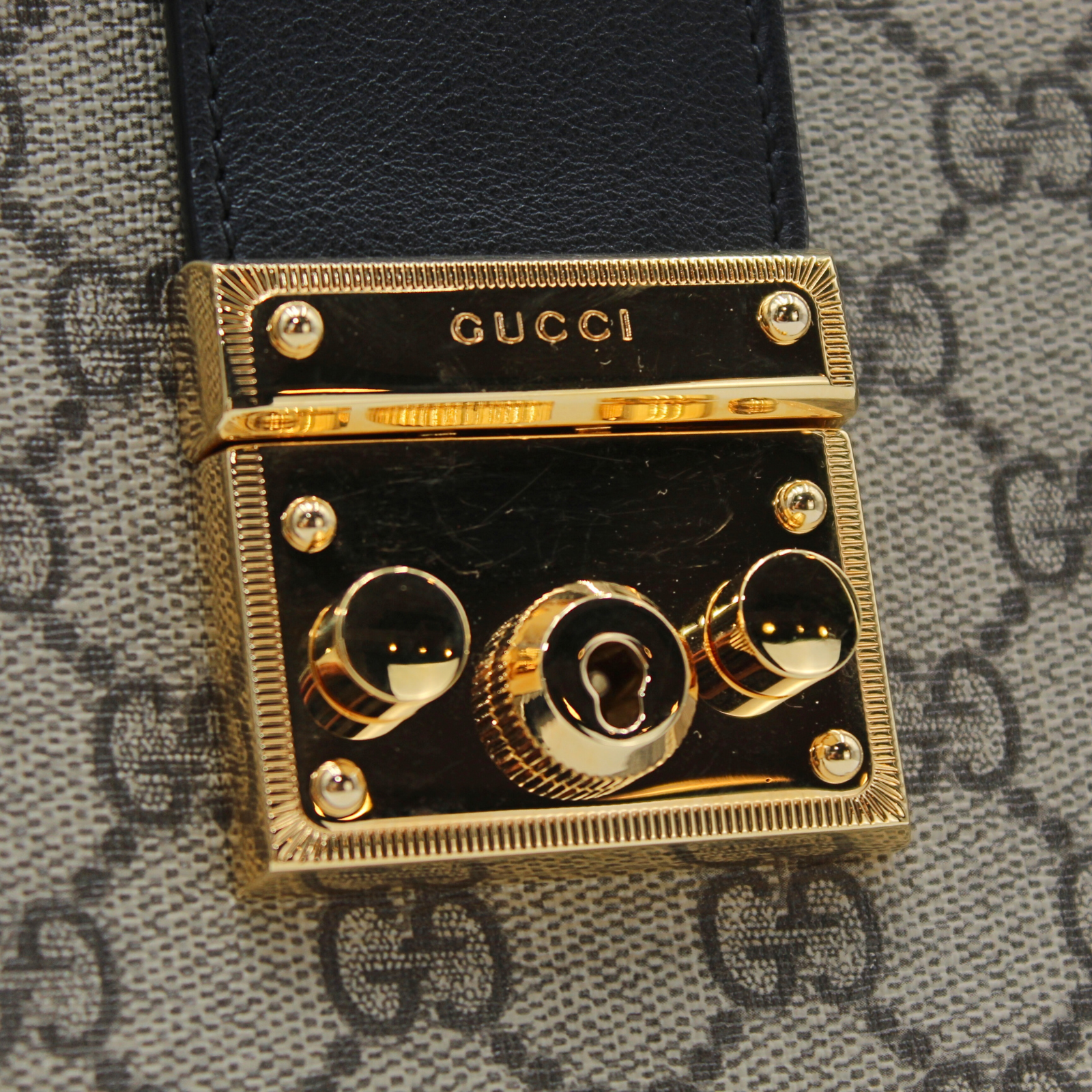 Padlock Coated Canvas Shoulder Bag